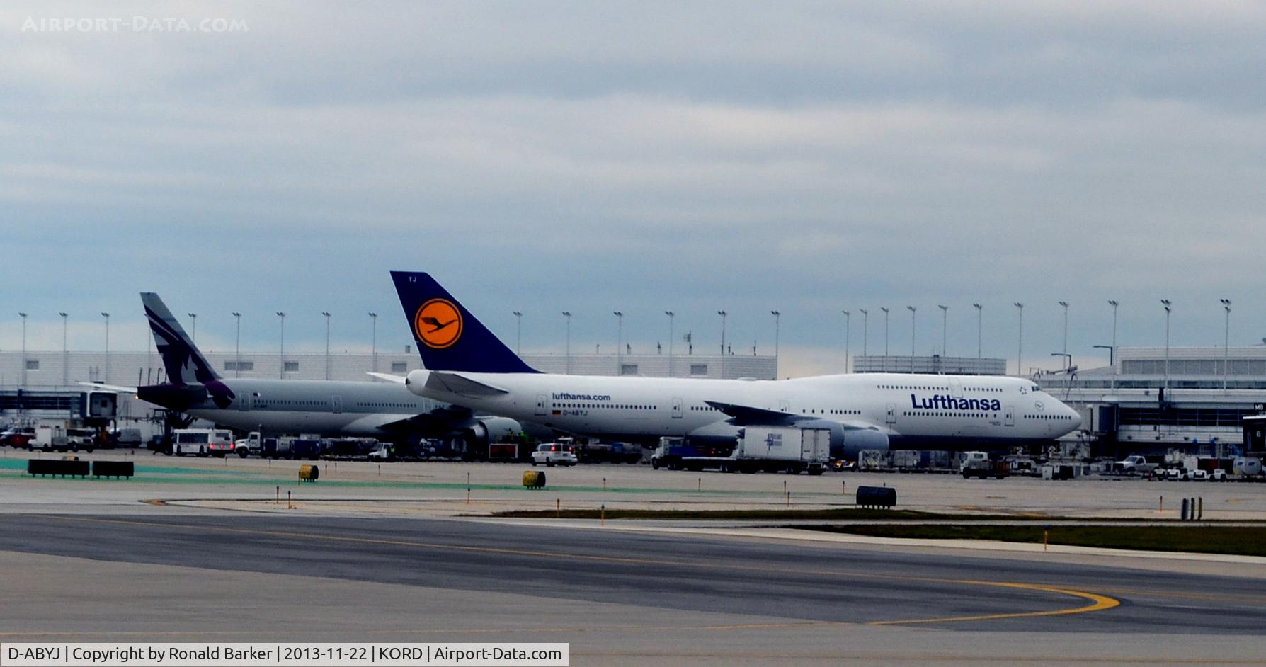 D-ABYJ, 2013 Boeing 747-830 C/N 37834, Gate M7 ORD