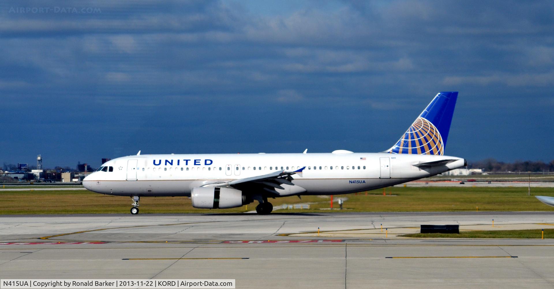 N415UA, 1994 Airbus A320-232 C/N 475, Landing ORD