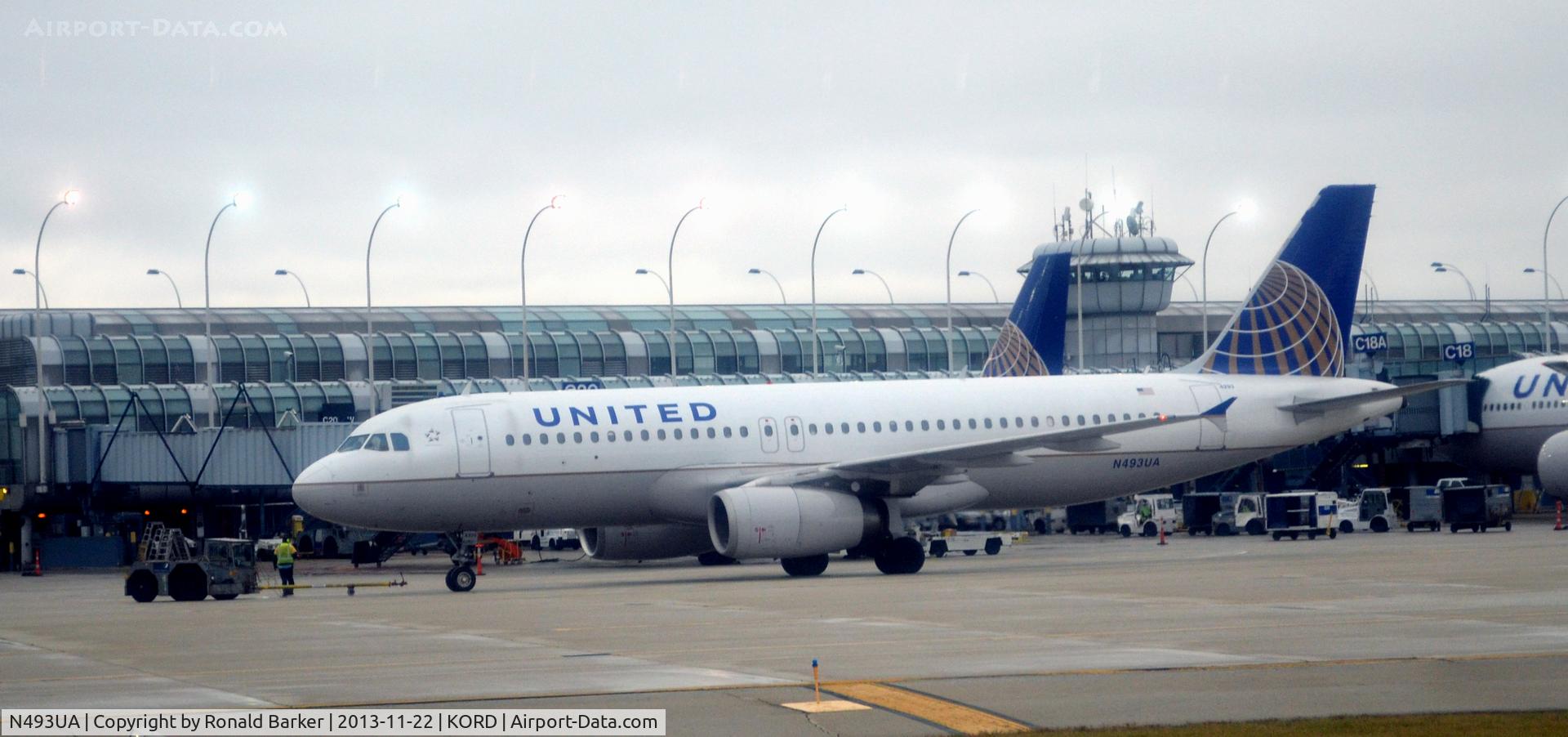 N493UA, 2002 Airbus A320-232 C/N 1821, Taxi ORD
