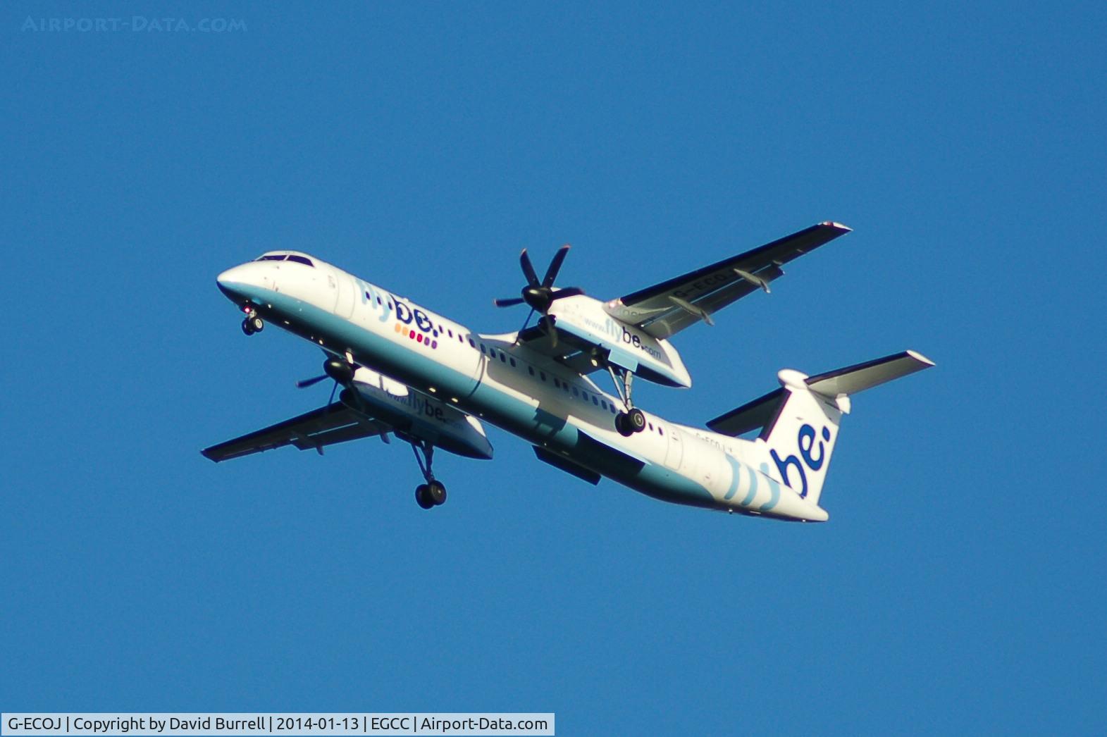 G-ECOJ, 2008 De Havilland Canada DHC-8-402Q Dash 8 C/N 4229, Flybe De Havilland Canada DHC-8-402Q approaching Manchester Airport.