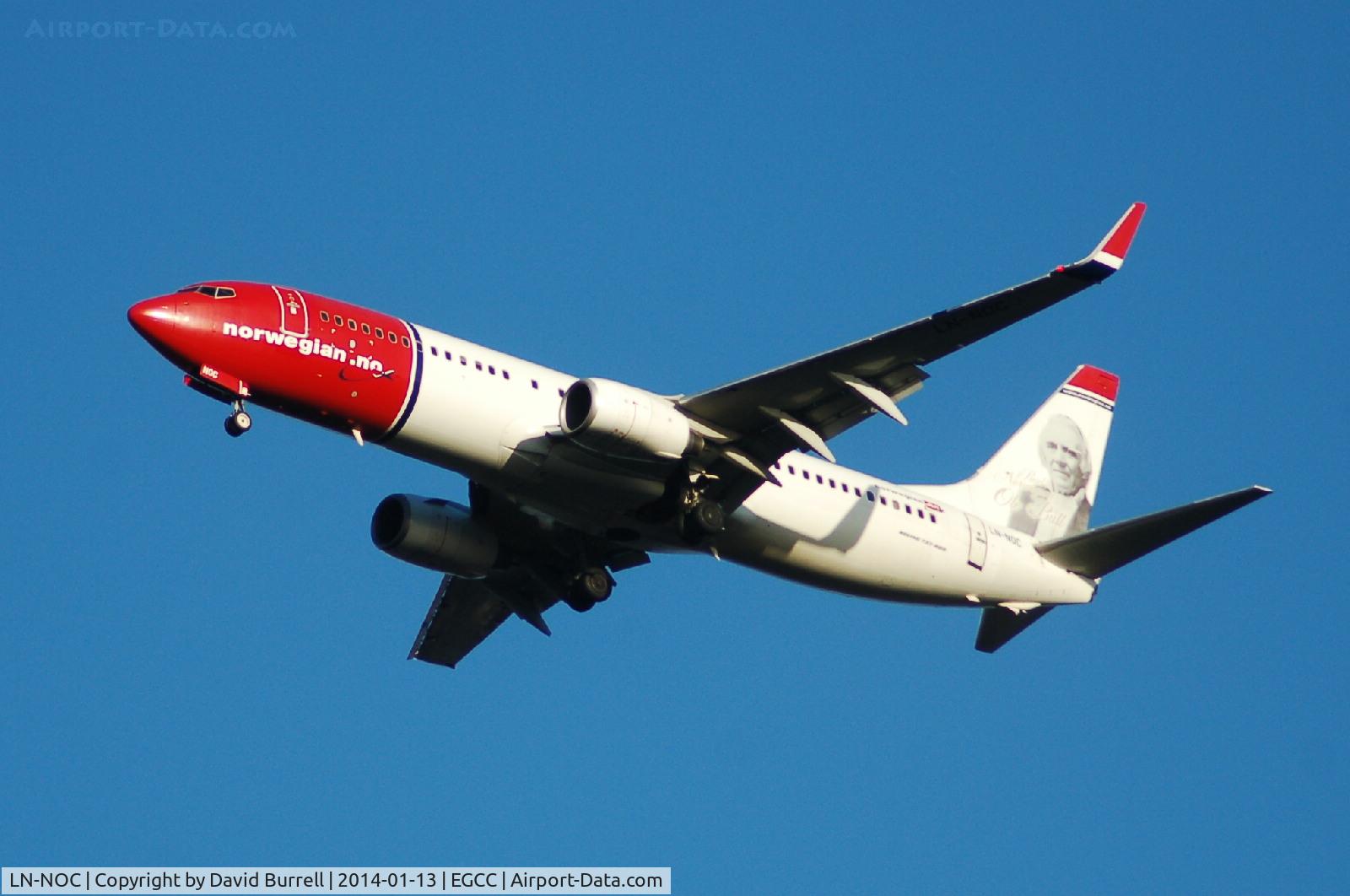 LN-NOC, 2001 Boeing 737-81Q C/N 30785, Norwegian Boeing 737-81Q on approach to Manchester Airport.