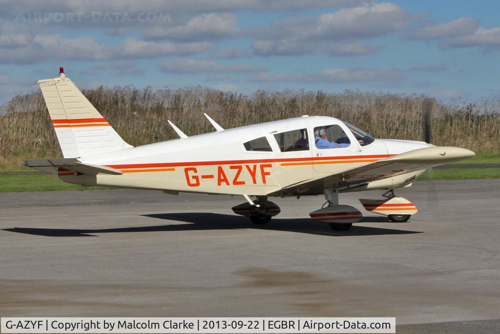 G-AZYF, 1968 Piper PA-28-180 Cherokee C/N 28-5227, Piper PA-28-180 Cherokee at The Real Aeroplane Club's Helicopter Fly-In, Breighton Airfield, September 2013.