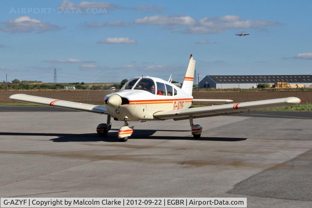G-AZYF, 1968 Piper PA-28-180 Cherokee C/N 28-5227, Piper PA-28-180 Cherokee at The Real Aeroplane Club's Helicopter Fly-In, Breighton Airfield, September 2013.