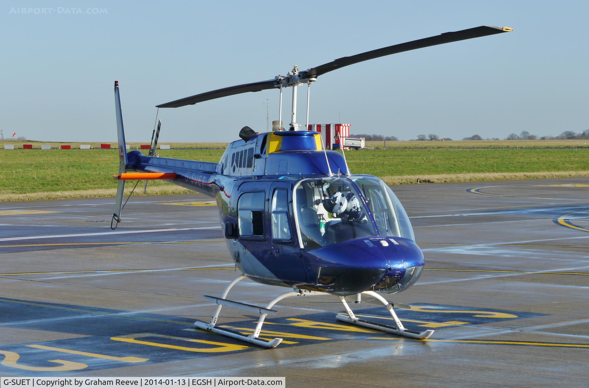 G-SUET, 1968 Bell 206B JetRanger II C/N 314, Parked at Norwich.