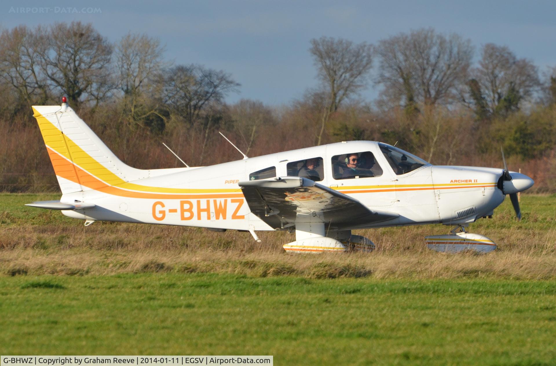G-BHWZ, 1978 Piper PA-28-181 Cherokee Archer II C/N 28-7890299, Just landed.