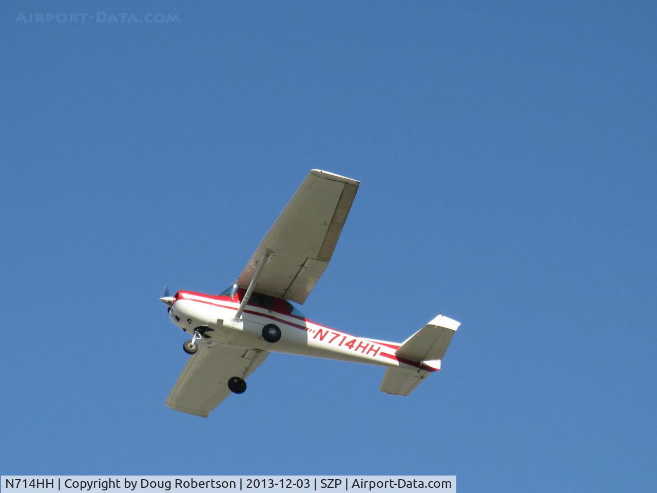 N714HH, 1977 Cessna 150M C/N 15079185, 1977 Cessna 150M, Continental O-200 100 Hp, takeoff climb Rwy 04