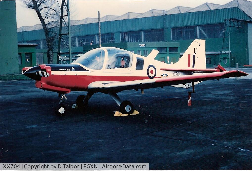 XX704, 1975 Scottish Aviation Bulldog T.1 C/N BH120/353, In service at RAF Newton with East Midlands' Universities Air Squadron (EMUAS)