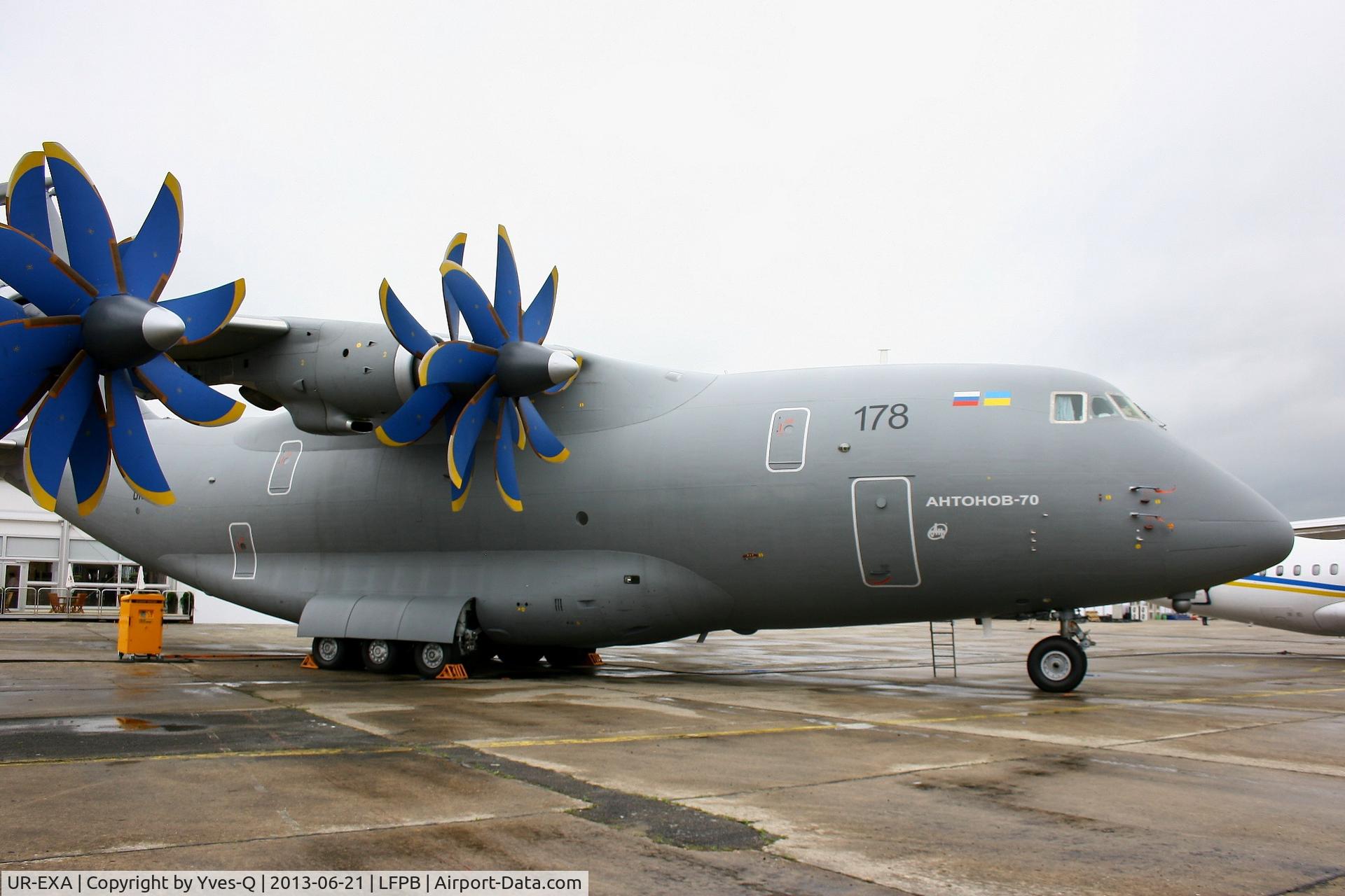 UR-EXA, Antonov An-70 C/N 770102, Antonov An-70, Static display, Paris-Le Bourget (LFPB-LBG) Air Show 2013