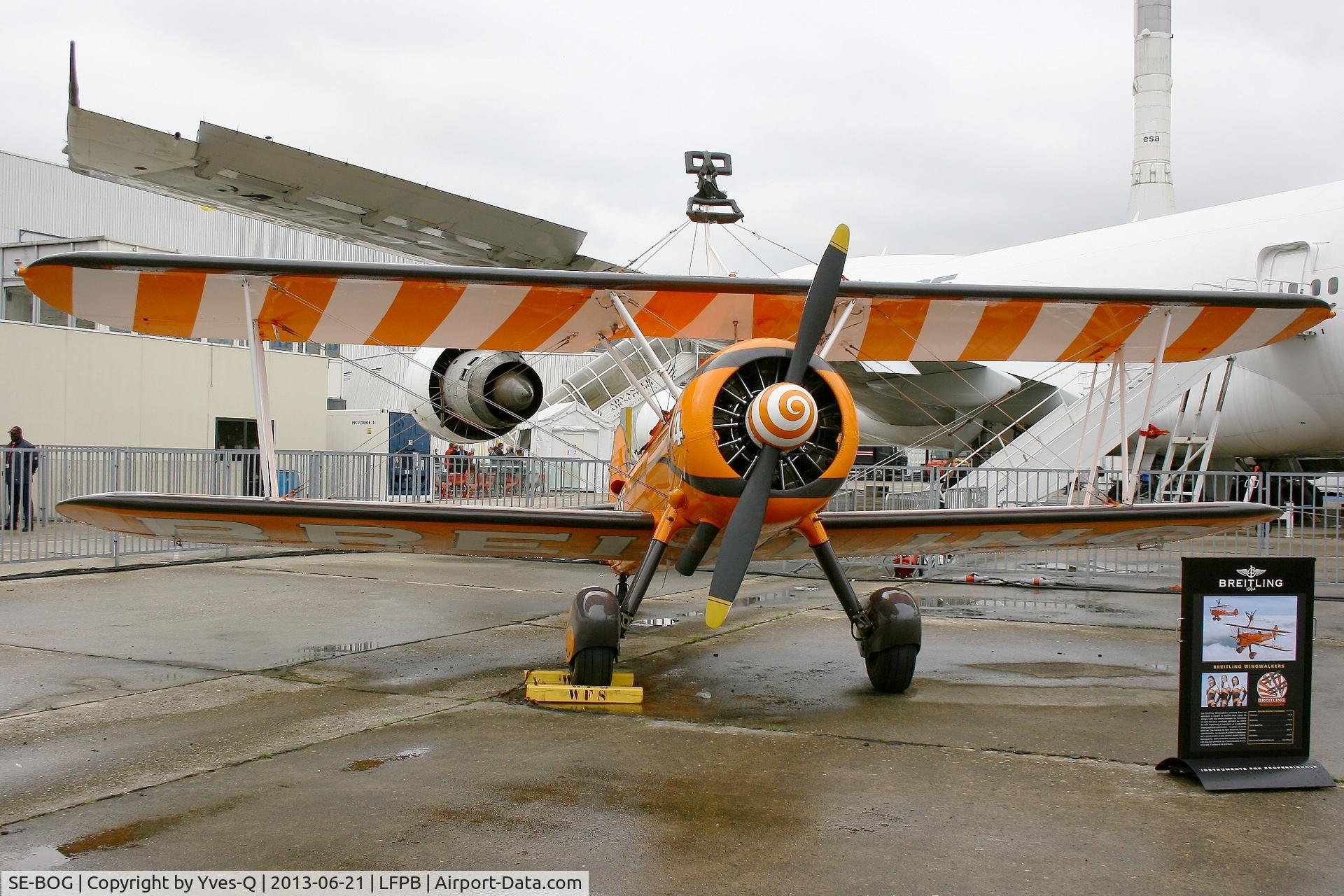 SE-BOG, 1942 Boeing N2S-3 Kaydet (B75N1) C/N 75-7128, Boeing B.75N-1 Stearman, Static display, Paris-Le Bourget (LFPB-LBG) Air Show 2013