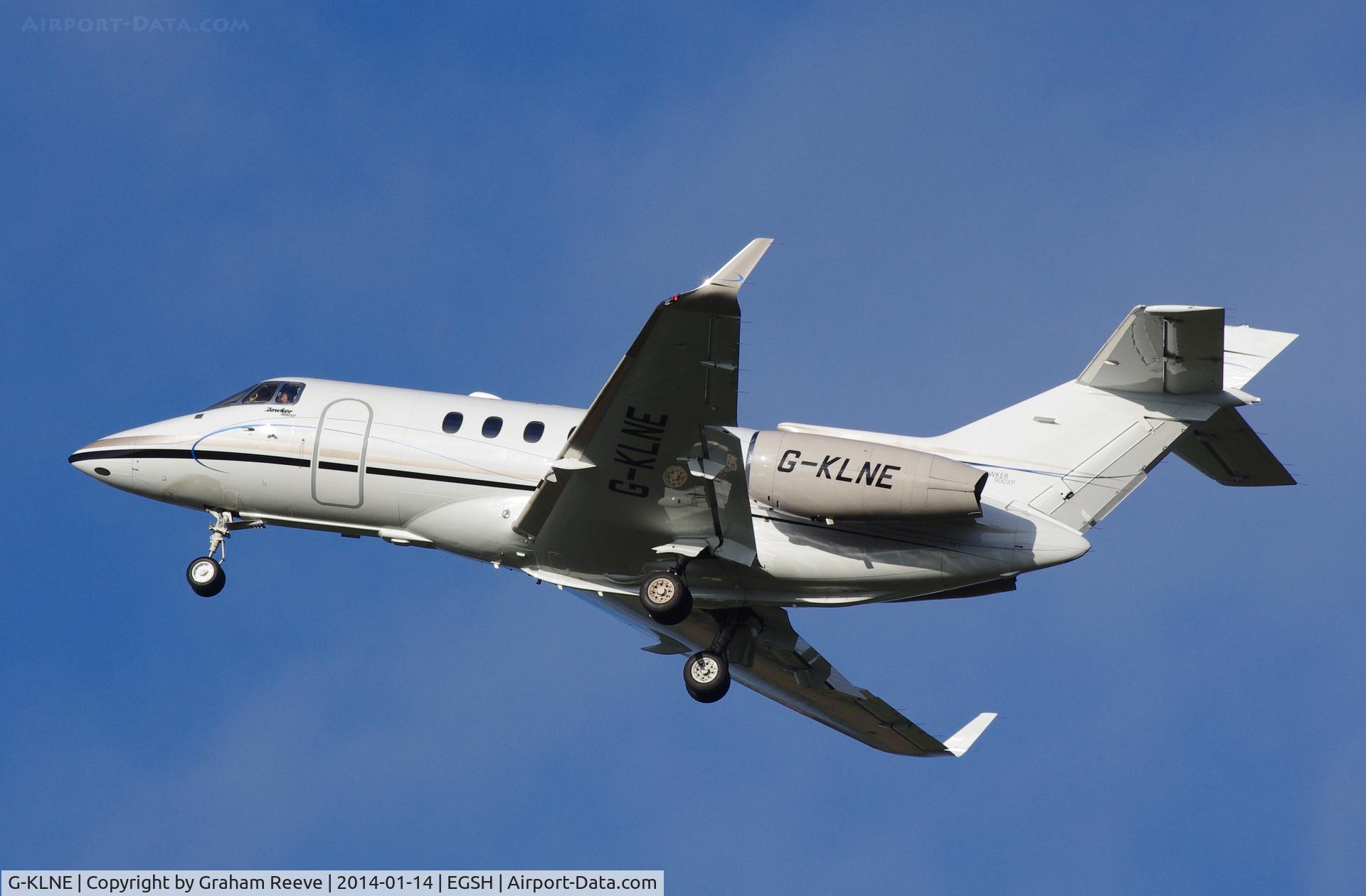 G-KLNE, 2011 Hawker Beechcraft 900XP C/N HA-0186, Climbing out of Norwich.