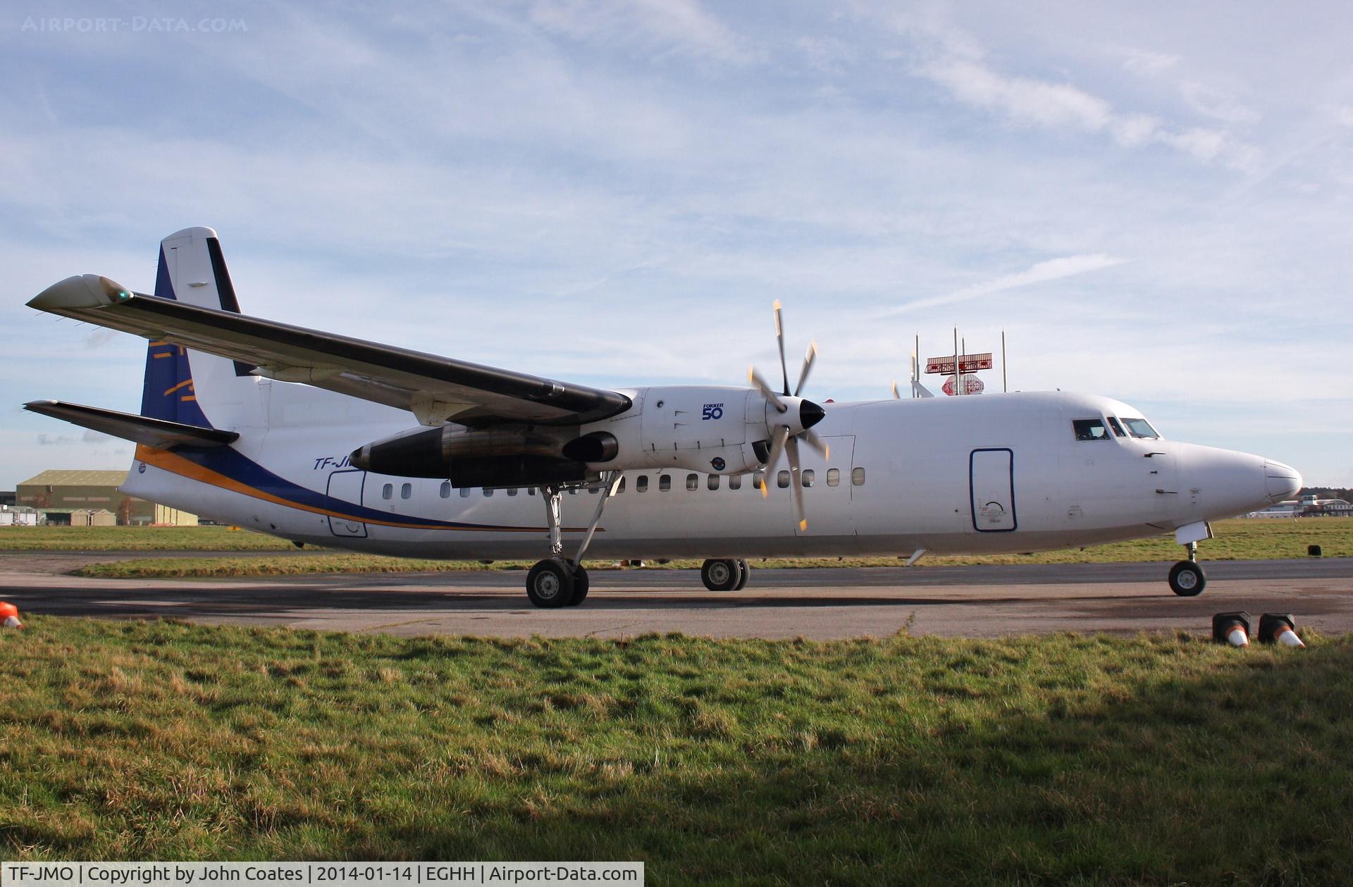 TF-JMO, 1990 Fokker 50 C/N 20205, Short visit to Signatures