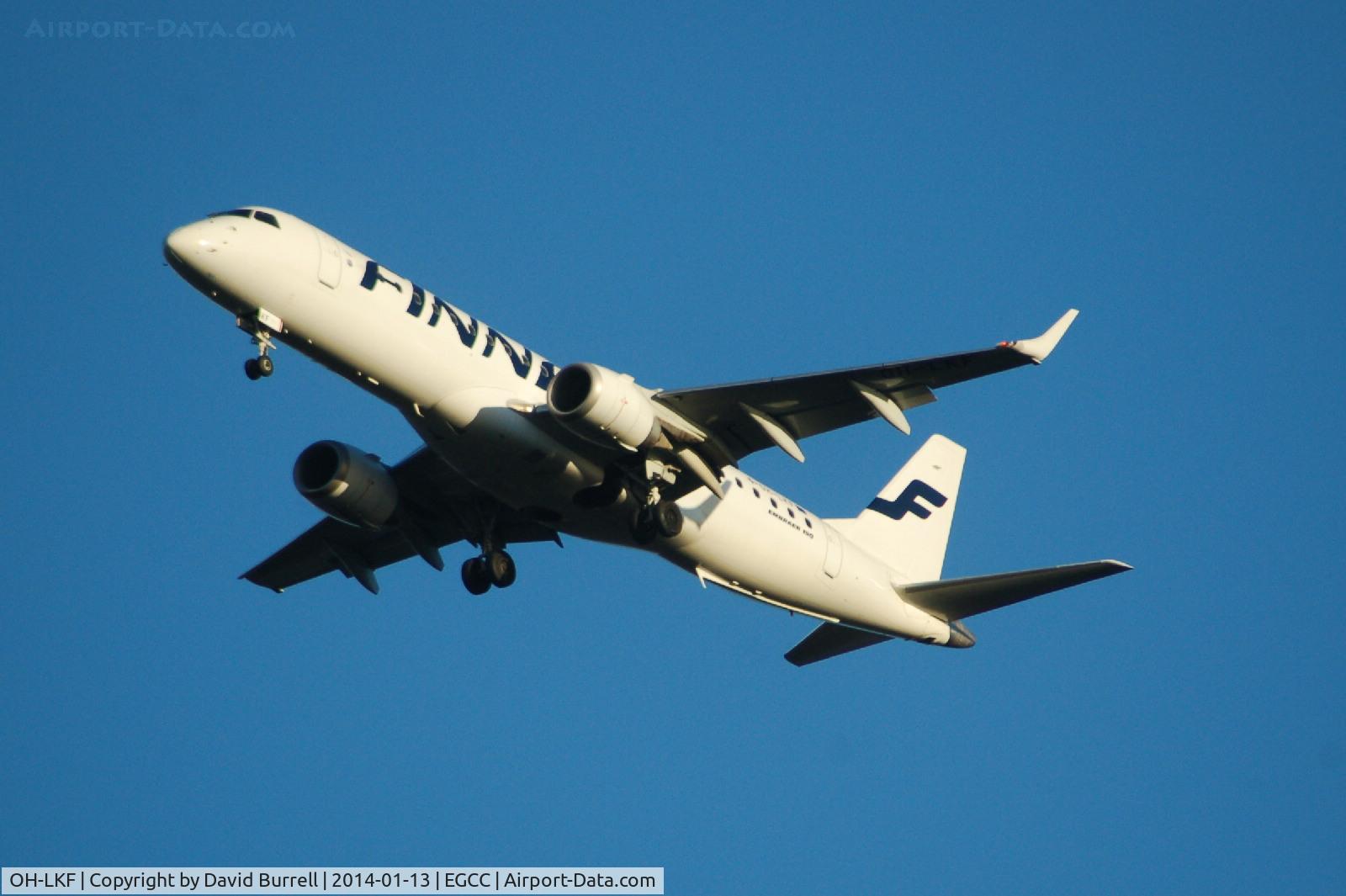 OH-LKF, 2007 Embraer 190LR (ERJ-190-100LR) C/N 19000066, Finnair Embraer ERJ-190-100R 190LR OO-LFK on approach to Manchester Airport.