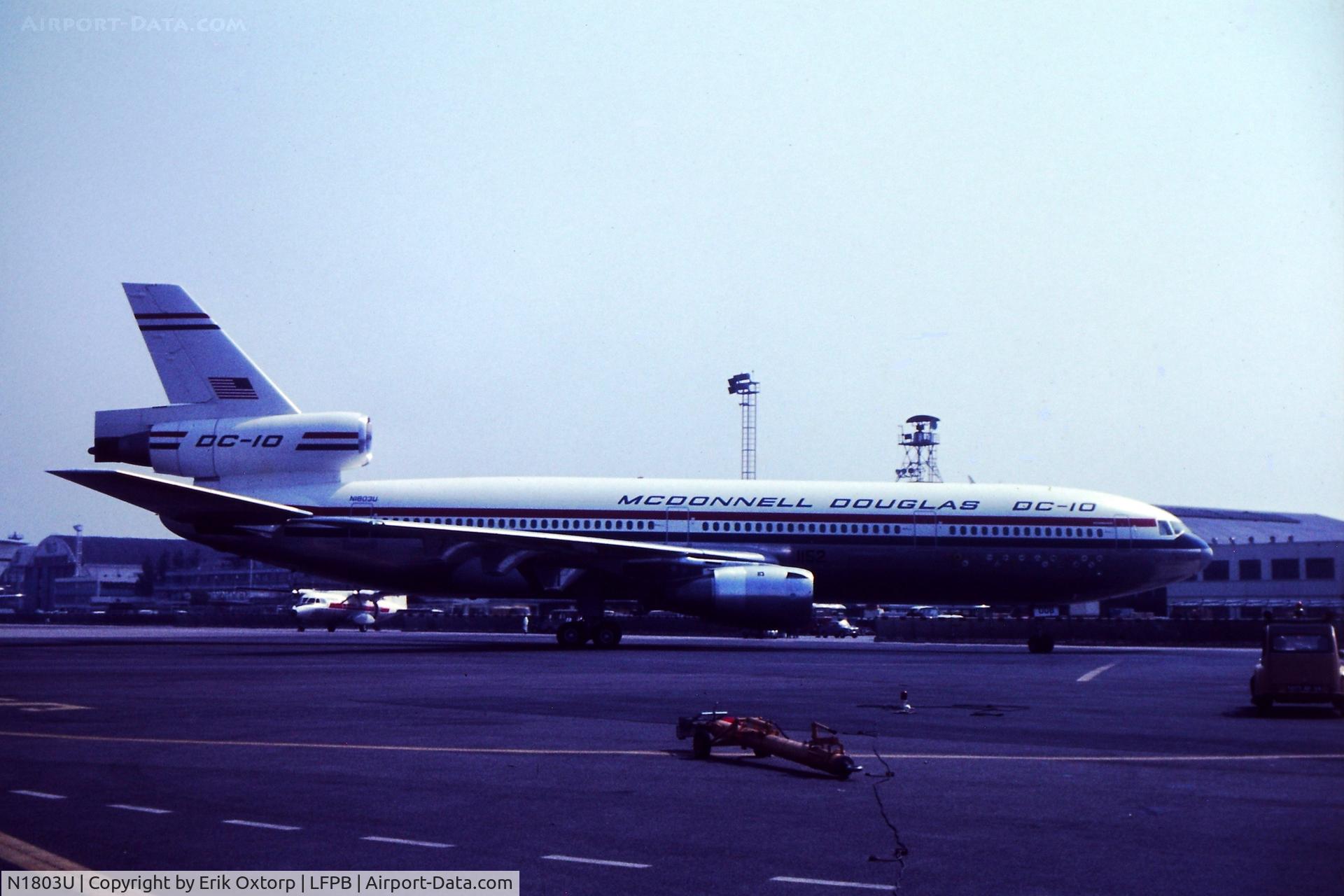 N1803U, 1971 McDonnell Douglas MD-10-10F C/N 46602, First visit of a DC-10 in Europe at the 1971 Paris Air Show