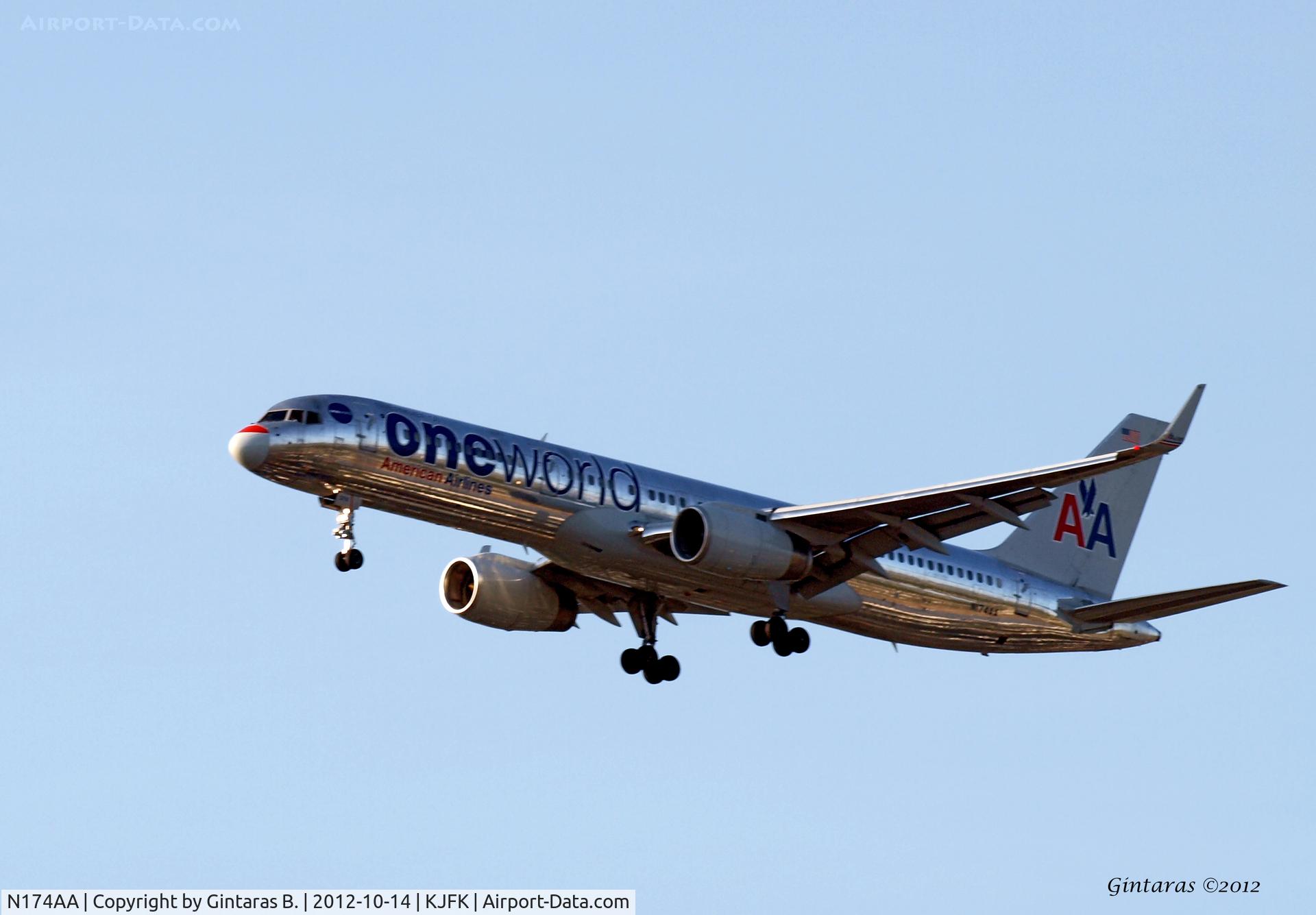 N174AA, 2002 Boeing 757-223 C/N 31308, Going To A Landing on 22R, JFK