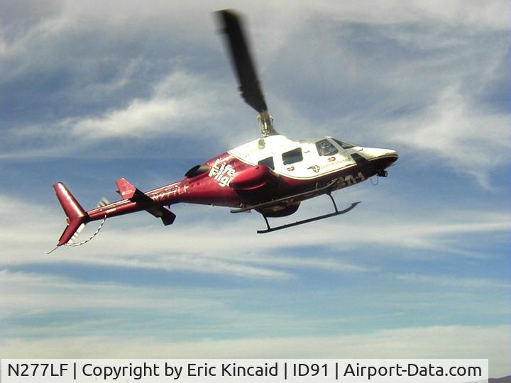 N277LF, 1984 Bell 222U C/N 47520, While in service for Saint Alphonsus-Life Flight.  Life Flight 77 landing on the roof at SARMC in Boise, ID USA.