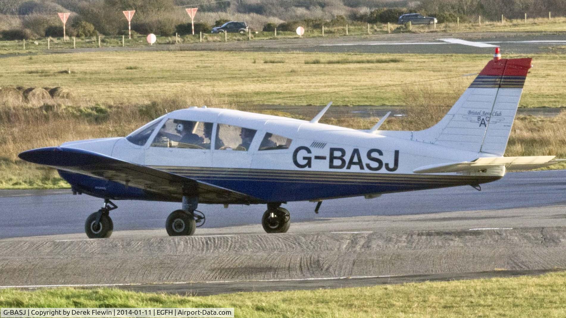 G-BASJ, 1972 Piper PA-28-180 Cherokee C/N 28-7305136, Visiting Cherokee operated by Bristol Aero Club based at Kemble.