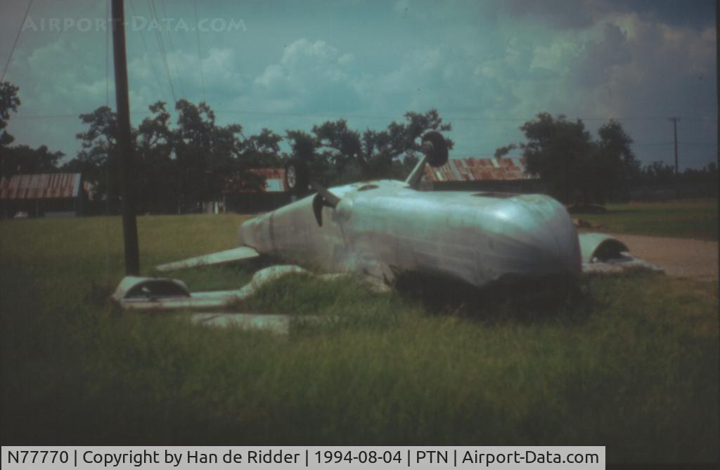 N77770, 1948 Monsted-Vincent MV-1 Starflight C/N Prototype, Wreck of the only four-engined aircraft ever built in Louisiana: the Monsted-Vincent MV-1 Starflight.The aircraft was blown over by hurricane Andrew in August 1992 and was badly damaged. The Wedell-Williams museum (where it was on display) was closed afte