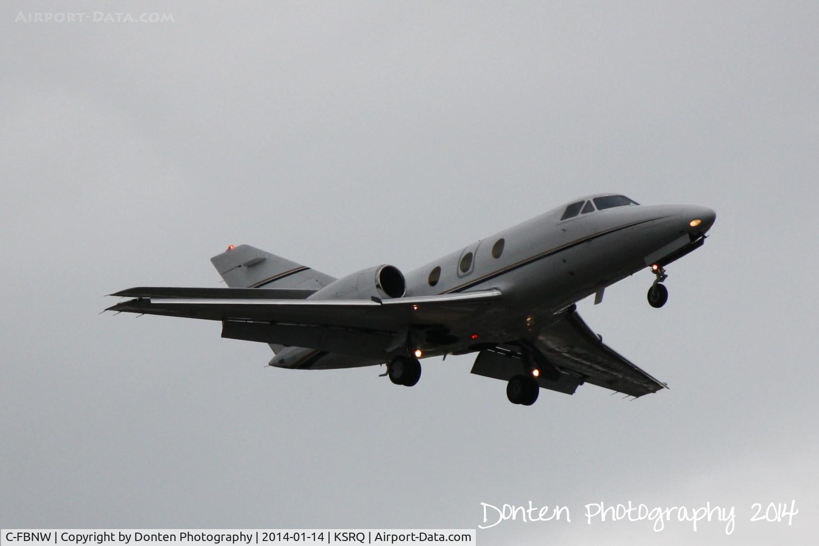 C-FBNW, 1981 Dassault Falcon 10 C/N 190, Flight Exec Flight 11 (C-FBNW) arrives at Sarasota-Bradenton International Airport following a flight from Orlando International Airport