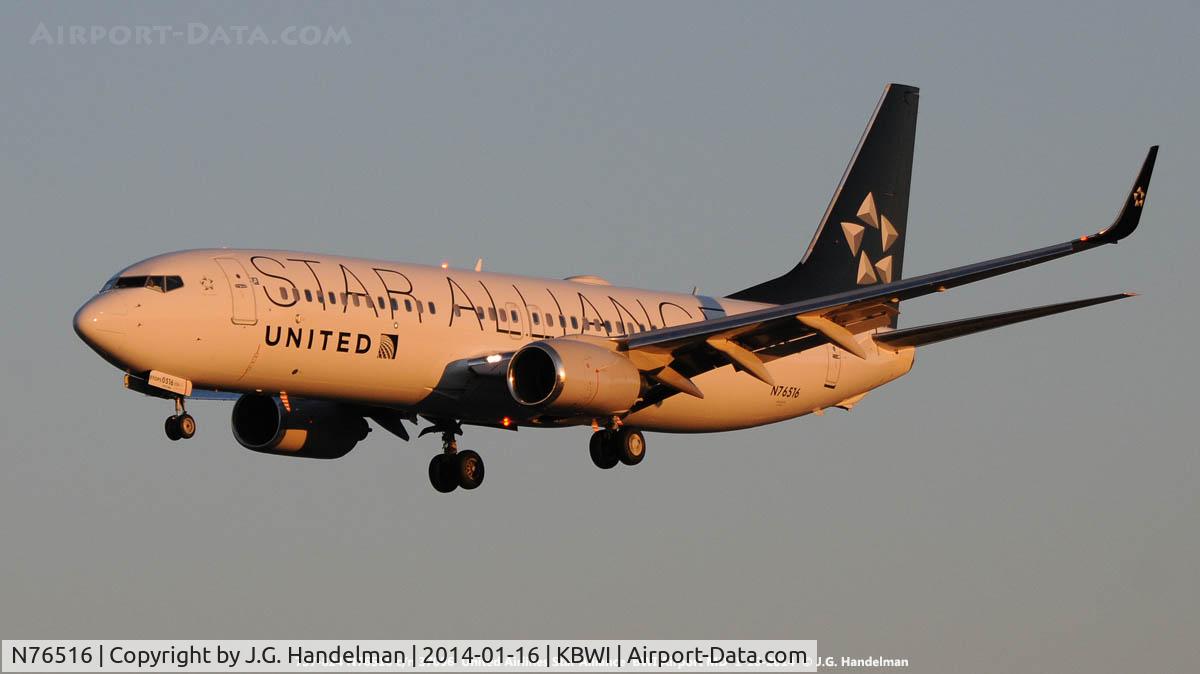 N76516, 2008 Boeing 737-824 C/N 37096, Final approach to 33L at sunset.