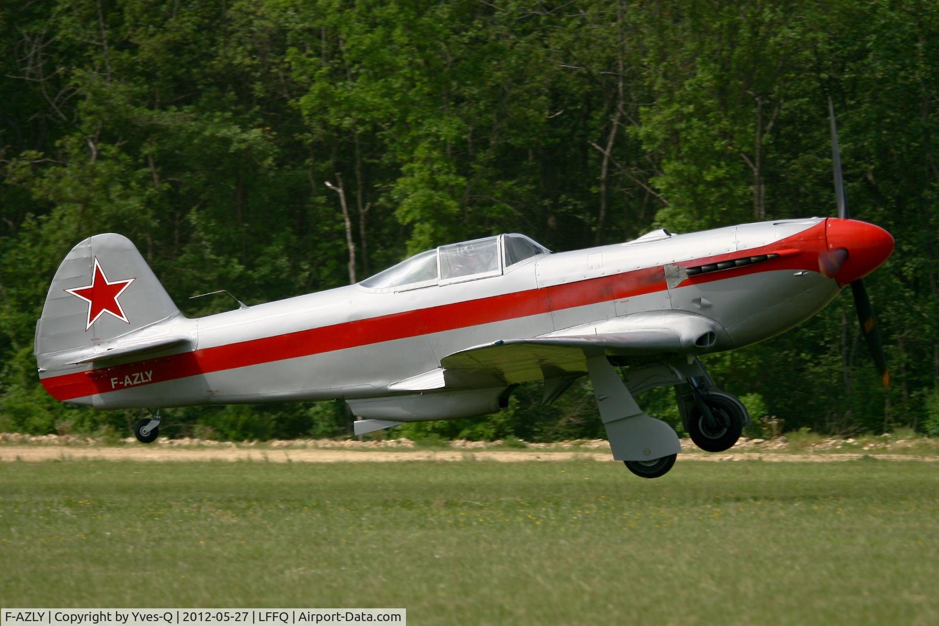 F-AZLY, Yakovlev Yak-3U C/N 172890, Yakovlev YAK 3U, La Ferté Alais Airfield (LFFQ) Air Show (Le Temps Des Hélices) in may 2012