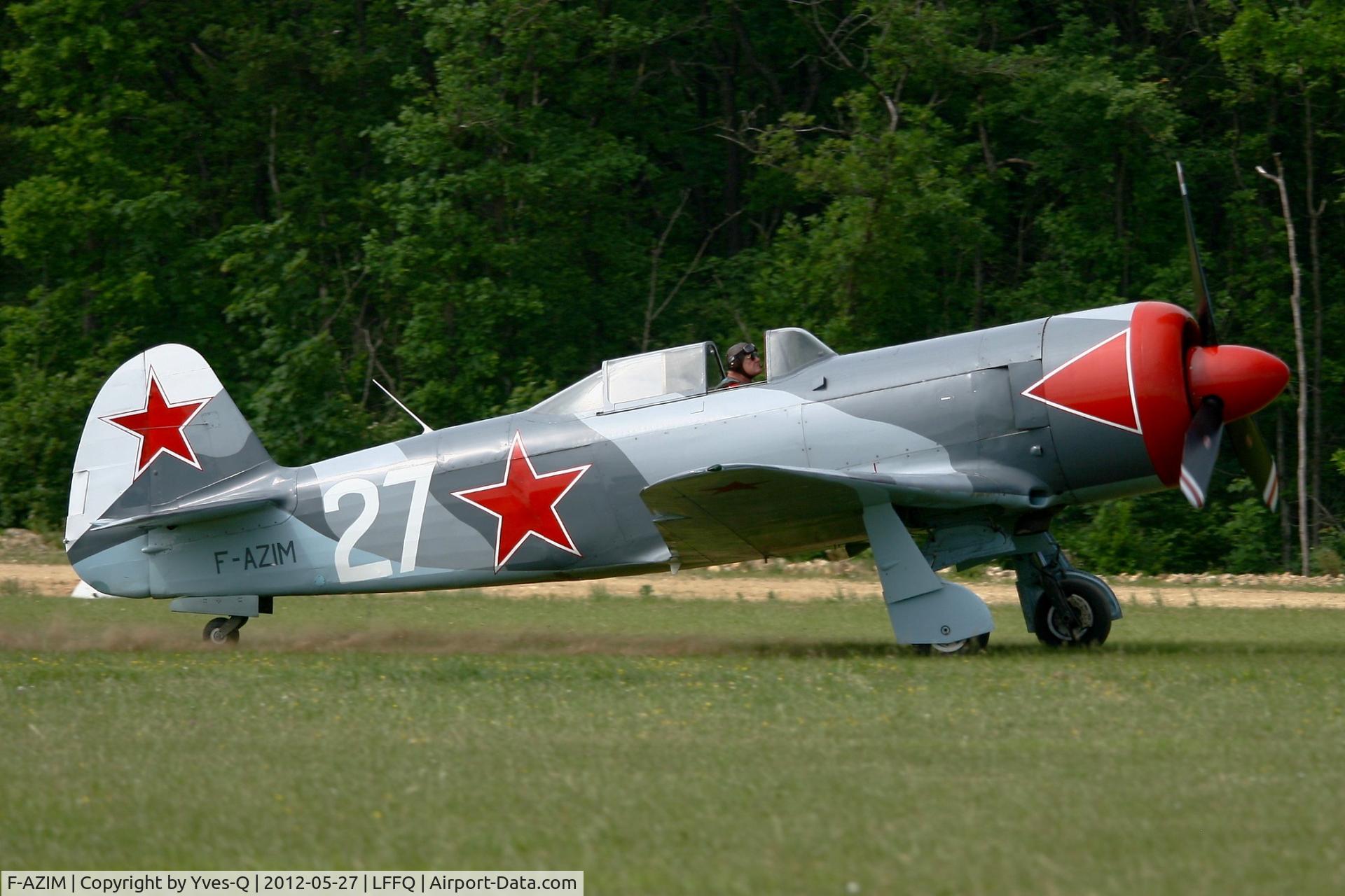 F-AZIM, Yakovlev Yak-3UTI-PW C/N 9/04623, Yakovlev YAK-3UTI-PW, La Ferté Alais Airfield (LFFQ) Air Show (Le Temps Des Hélices) in may 2012