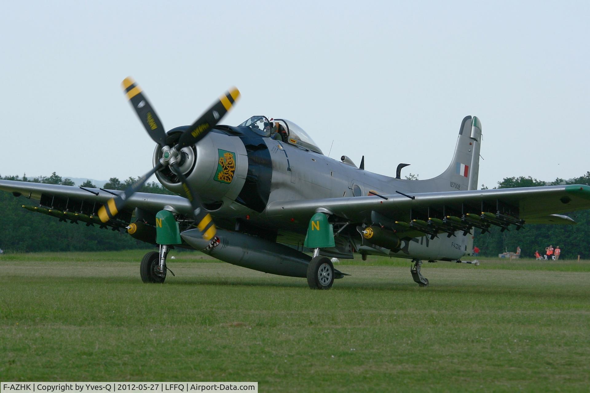 F-AZHK, Douglas AD-4N Skyraider C/N 7802, Douglas AD-4N Skyraider, La Ferté Alais Airfield (LFFQ) air show 2012