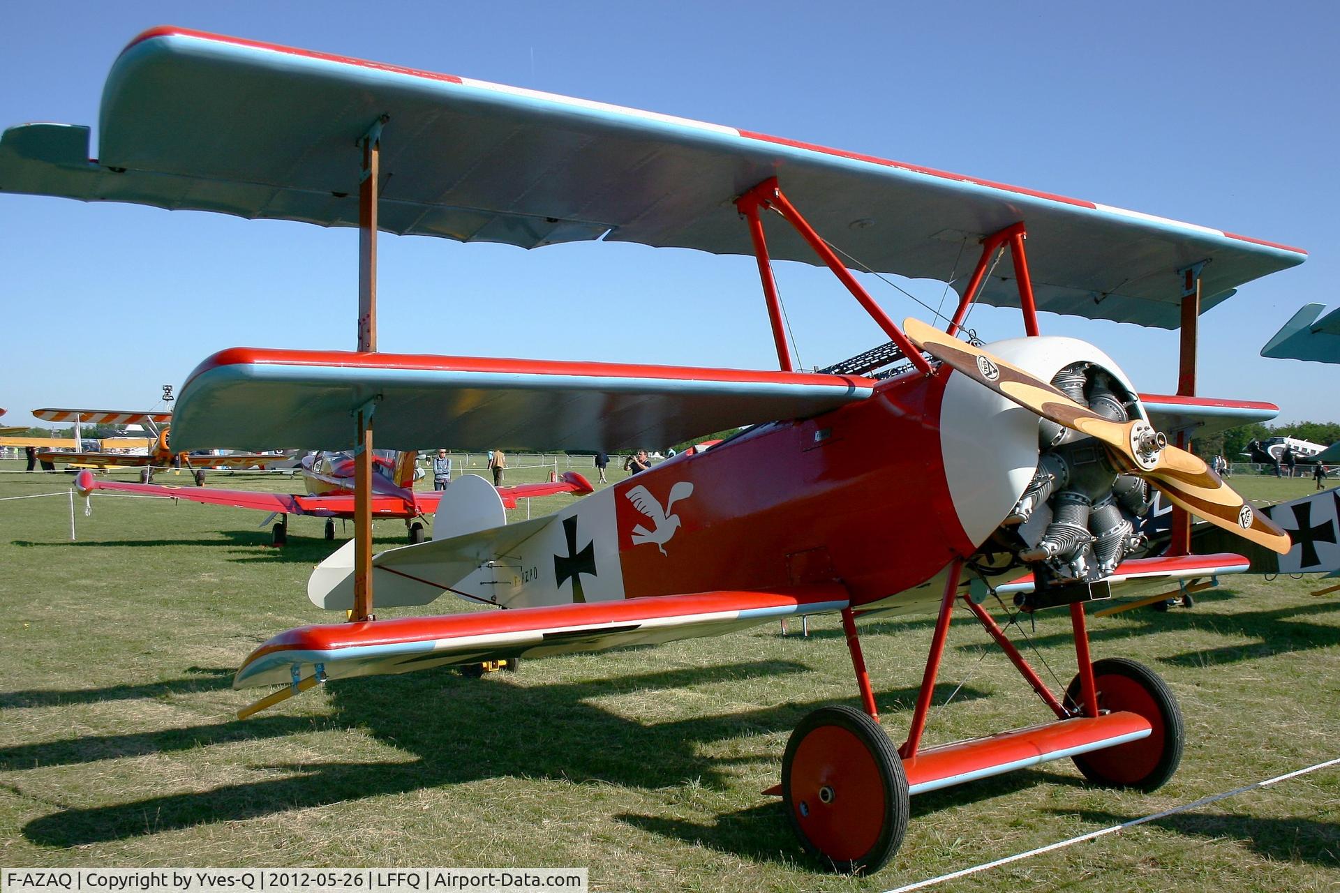 F-AZAQ, Fokker Dr.1 Triplane Replica C/N 01, Fokker Dr.1 Triplane replica, La Ferté-Alais Airfield (LFFQ) Air Show 2012