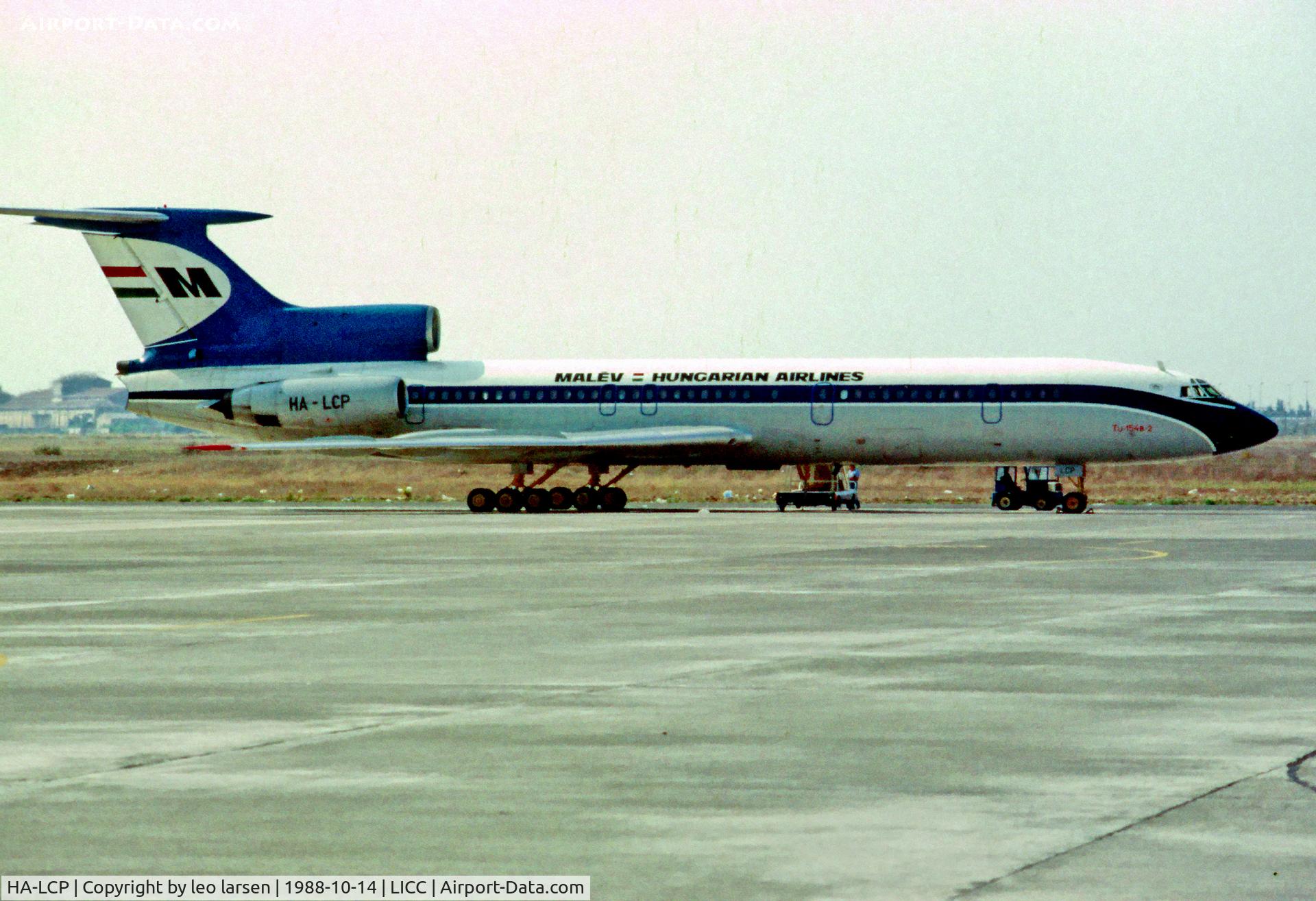 HA-LCP, 1981 Tupolev Tu-154B-2 C/N 81A474, Catania CTA 14.10.88