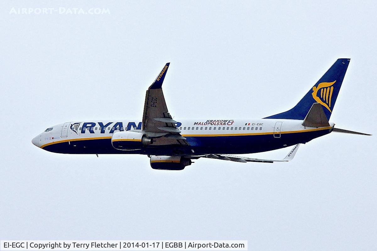 EI-EGC, 2009 Boeing 737-8AS C/N 38492, 2014 photo taken at Birmingham UK