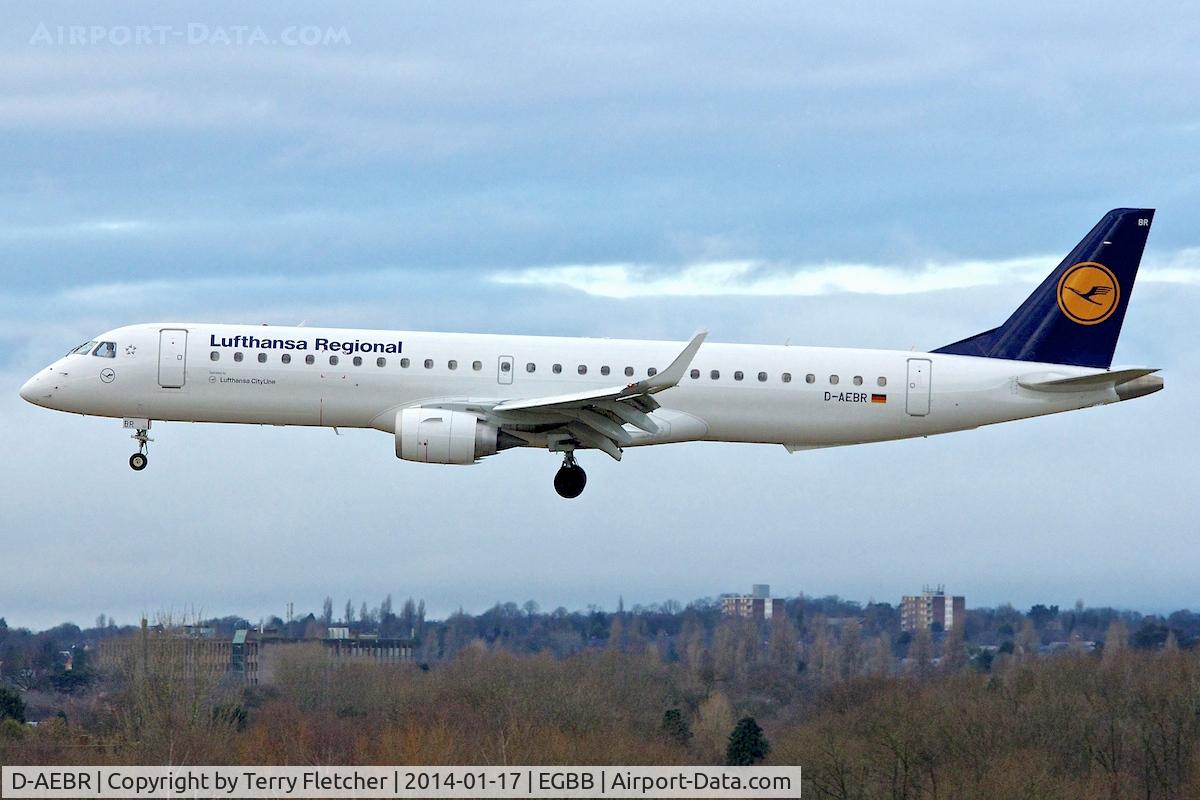 D-AEBR, 2012 Embraer 195LR  (ERJ-190-200LR) C/N 19000558, 2014 photo taken at Birmingham UK