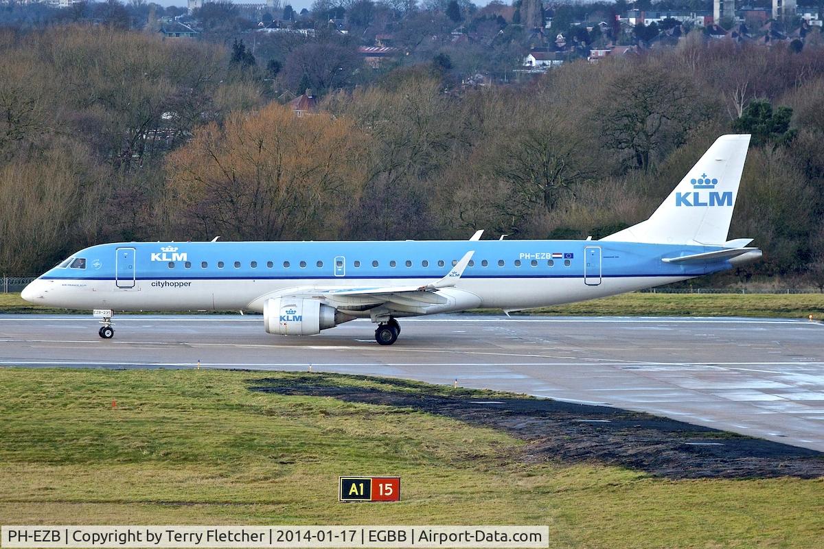 PH-EZB, 2008 Embraer 190LR (ERJ-190-100LR) C/N 19000235, 2014 photo taken at Birmingham UK
