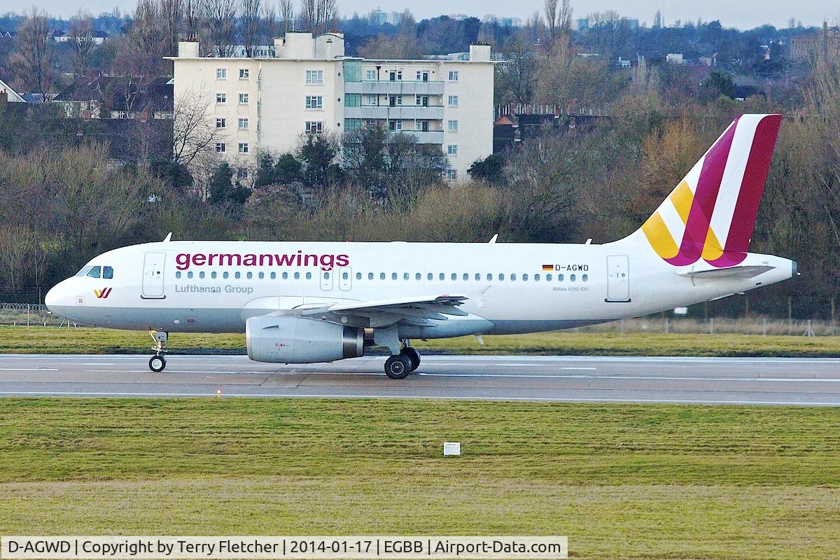 D-AGWD, 2007 Airbus A319-132 C/N 3011, 2014 photo taken at Birmingham UK
