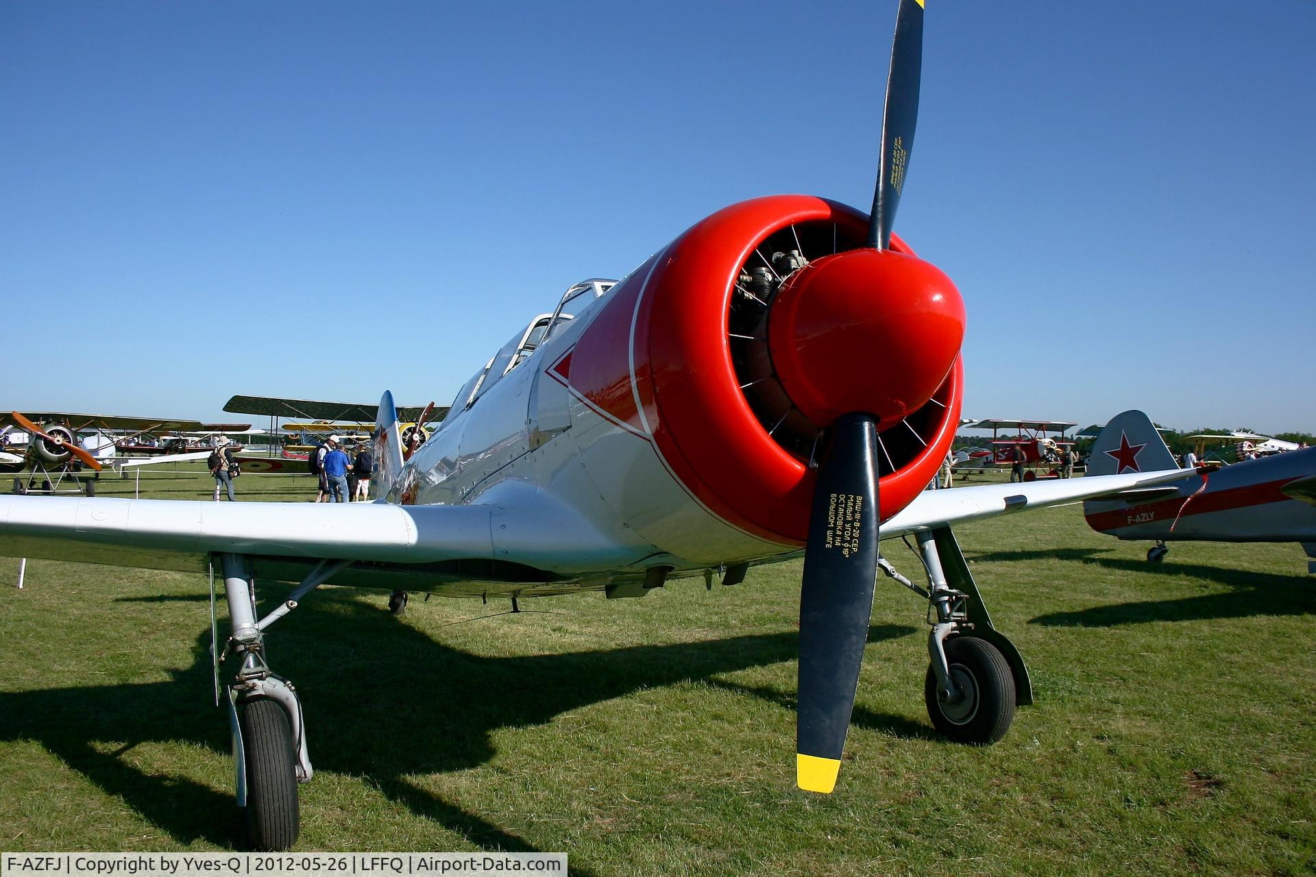 F-AZFJ, Yakovlev Yak-11 C/N 25 III/02, Yakovlev Yak-11, La Ferté Alais Airfield (LFFQ) Air Show (Le Temps Des Hélices) in may 2012