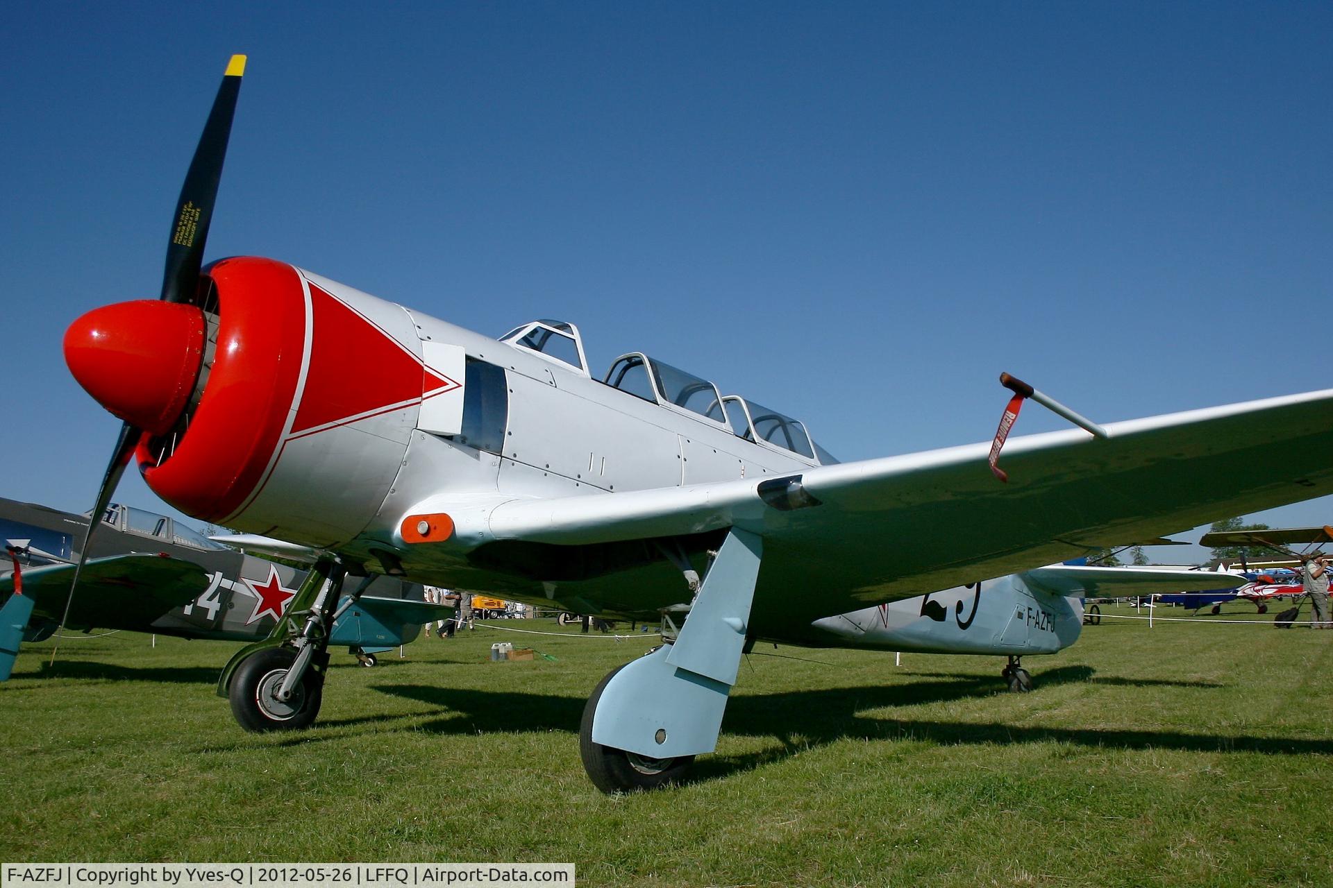F-AZFJ, Yakovlev Yak-11 C/N 25 III/02, Yakovlev Yak-11, La Ferté Alais Airfield (LFFQ) Air Show (Le Temps Des Hélices) in may 2012