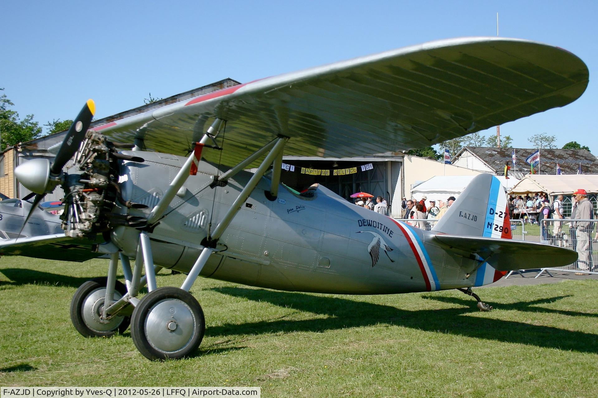 F-AZJD, Dewoitine D.27-SA C/N SA-290, Dewoitine D.27-SA, La Ferté-Alais Airfield (LFFQ) Air Show (Le Temps Des Hélices) in may 2012