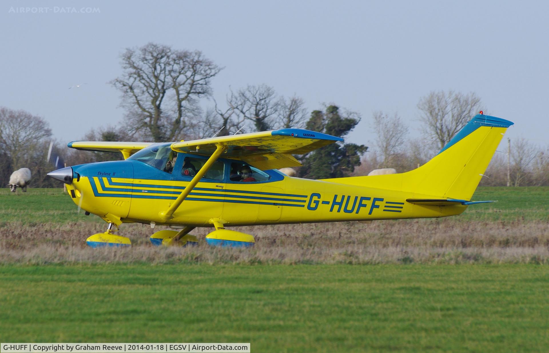 G-HUFF, 1975 Cessna 182P Skylane C/N 182-64076, About to depart.