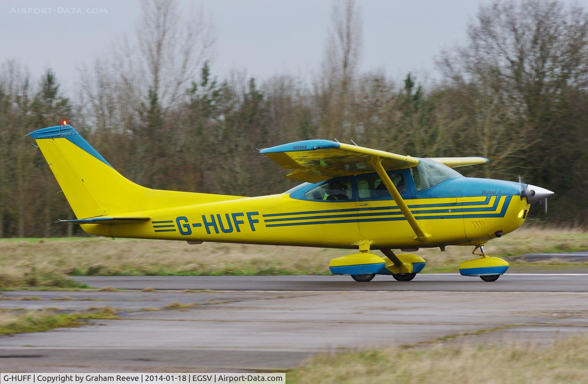 G-HUFF, 1975 Cessna 182P Skylane C/N 182-64076, Just landed.