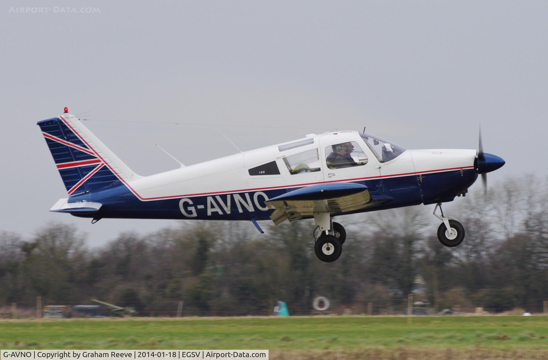 G-AVNO, 1967 Piper PA-28-180 Cherokee C/N 28-4105, Just taken off.