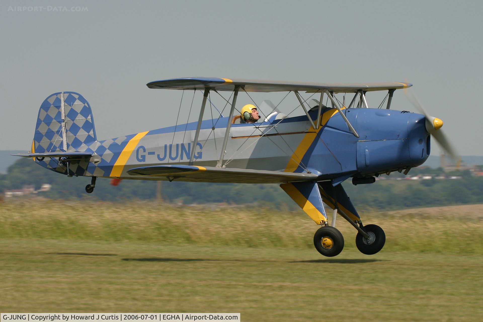 G-JUNG, 1952 CASA 1-131E Jungmann C/N 1121, Just about to touch down on runway 26.