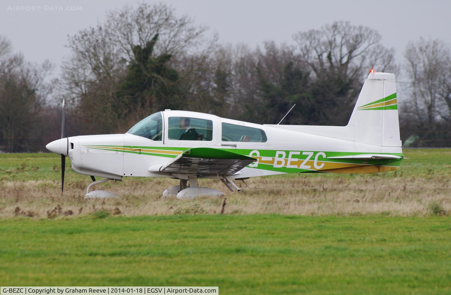G-BEZC, 1974 Grumman American AA-5 Traveler C/N AA5-0493, About to depart.