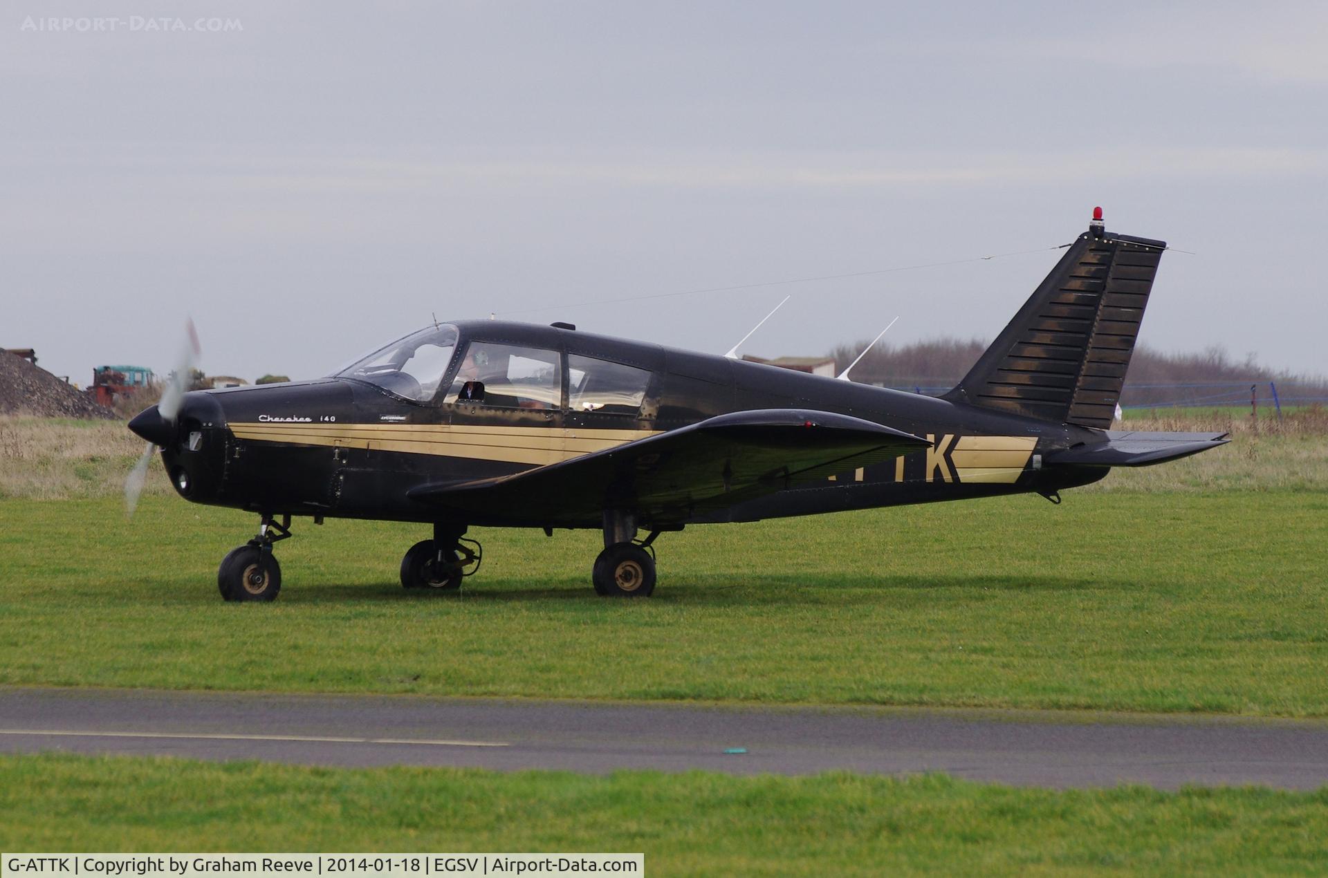 G-ATTK, 1966 Piper PA-28-140 Cherokee C/N 28-21959, About to depart.
