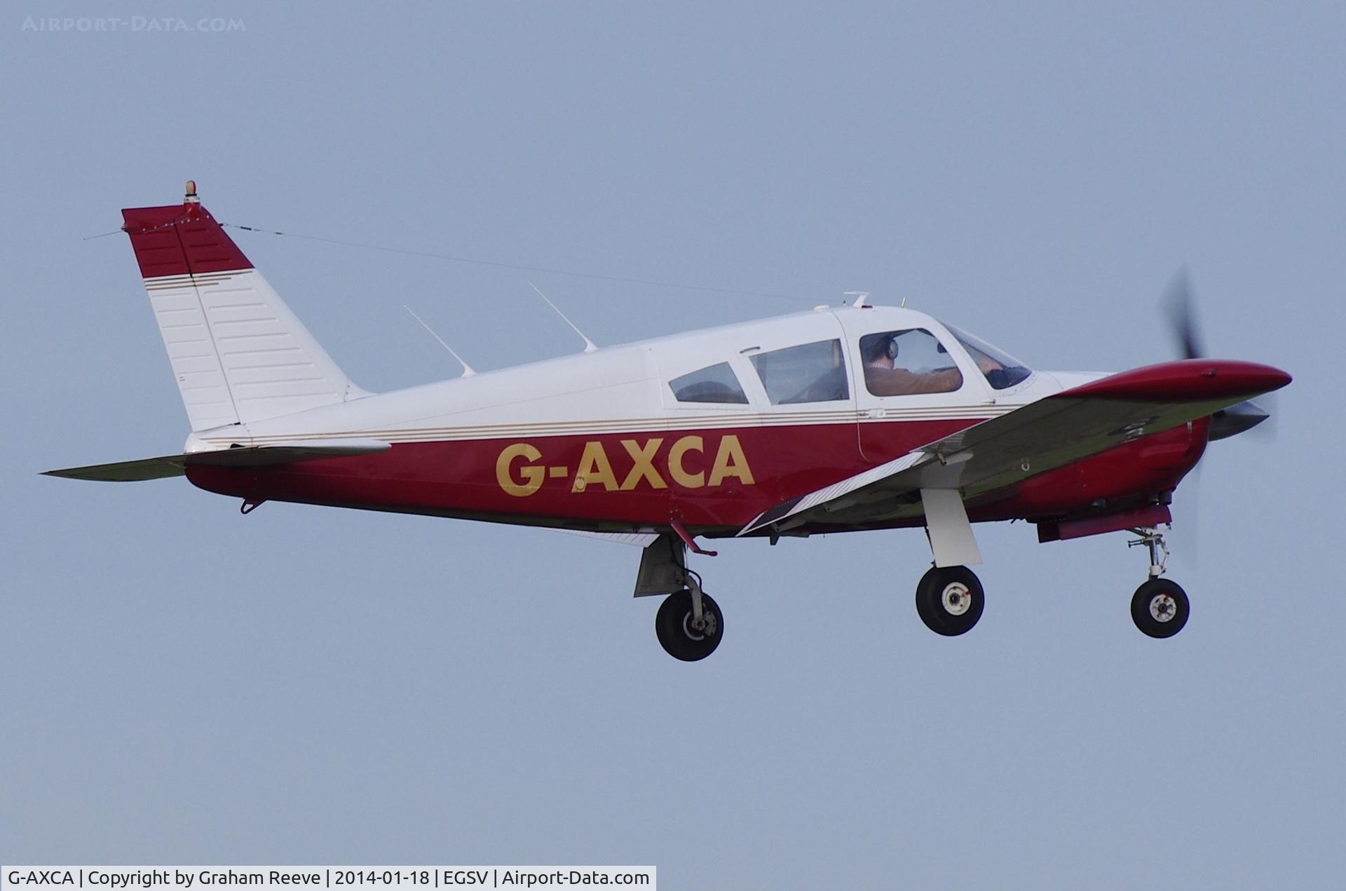 G-AXCA, 1969 Piper PA-28R-200 Cherokee Arrow C/N 28R-35053, Departing from Old Buckenham.