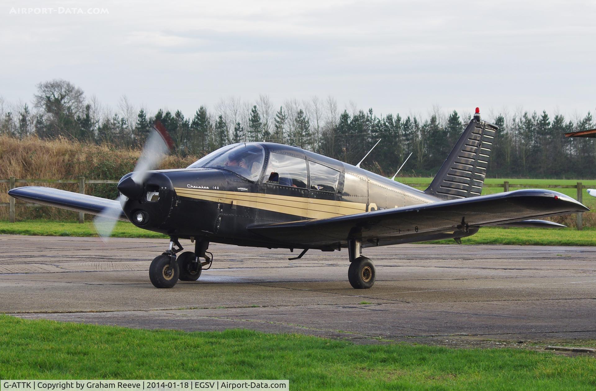 G-ATTK, 1966 Piper PA-28-140 Cherokee C/N 28-21959, About to depart.