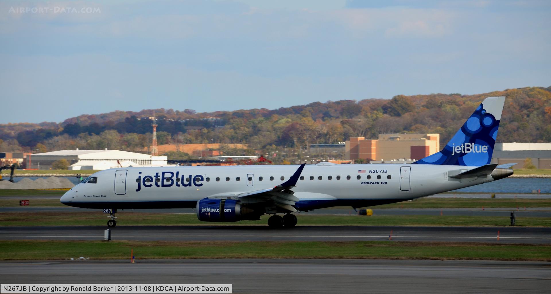 N267JB, 2007 Embraer 190AR (ERJ-190-100IGW) C/N 19000065, Dream Come Blue landing roll National