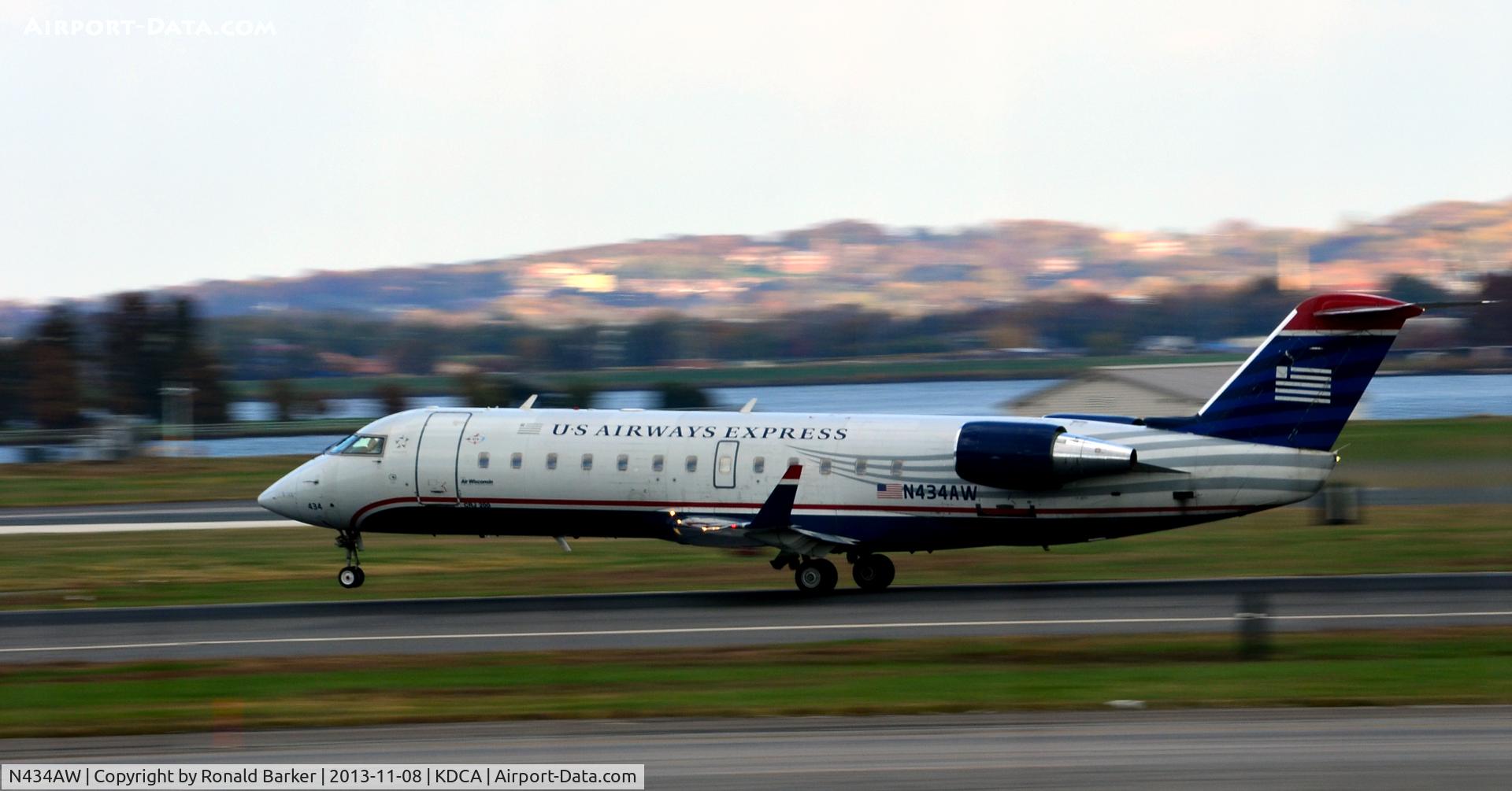N434AW, 1999 Bombardier CRJ-200ER (CL-600-2B19) C/N 7322, Nose Wheel Liftoff National