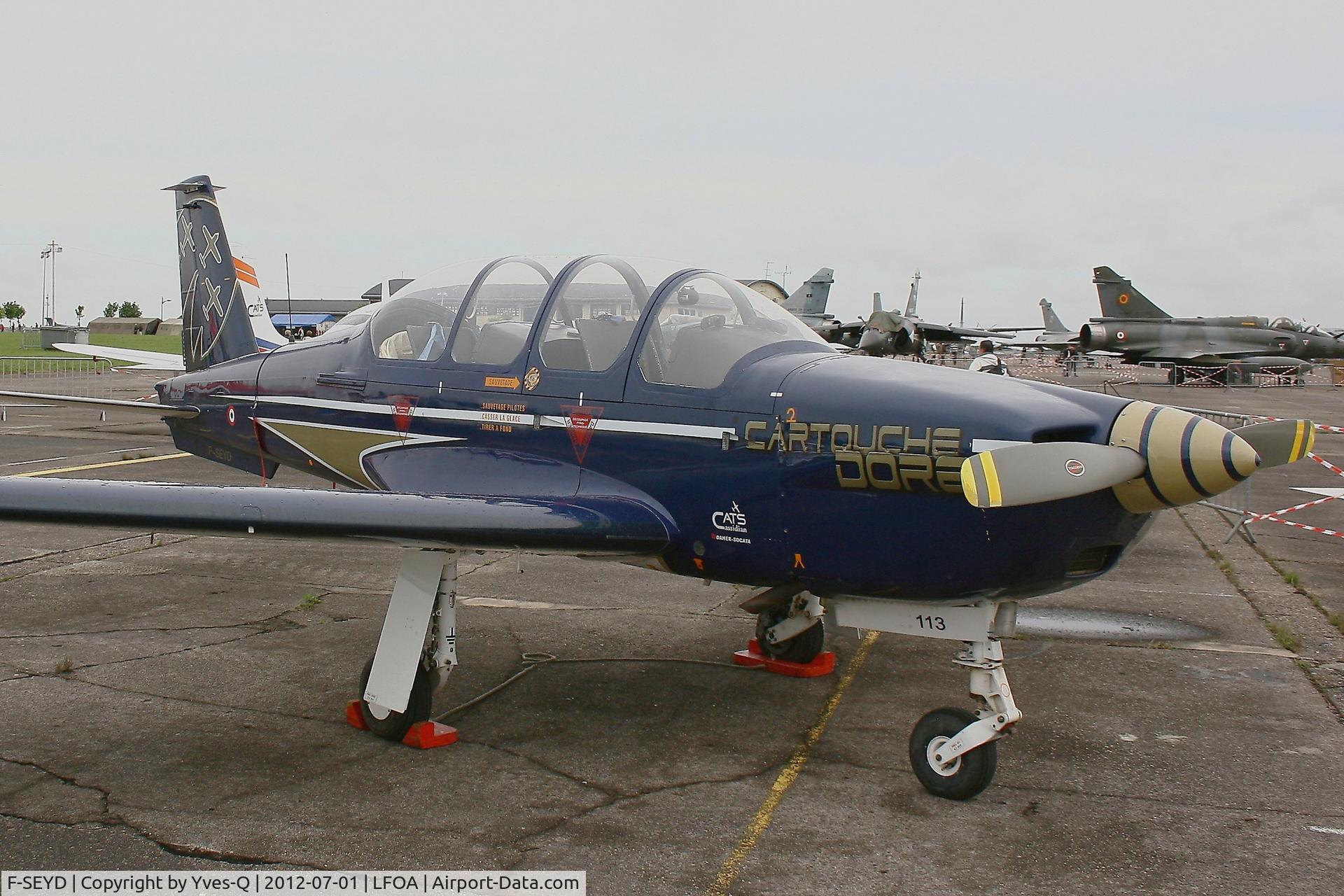 F-SEYD, Socata TB-30 Epsilon C/N 113, Socata TB-30 Epsilon Cartouche Doré, Static display, Avord Air Base 702 (LFOA)  Air Show in june 2012