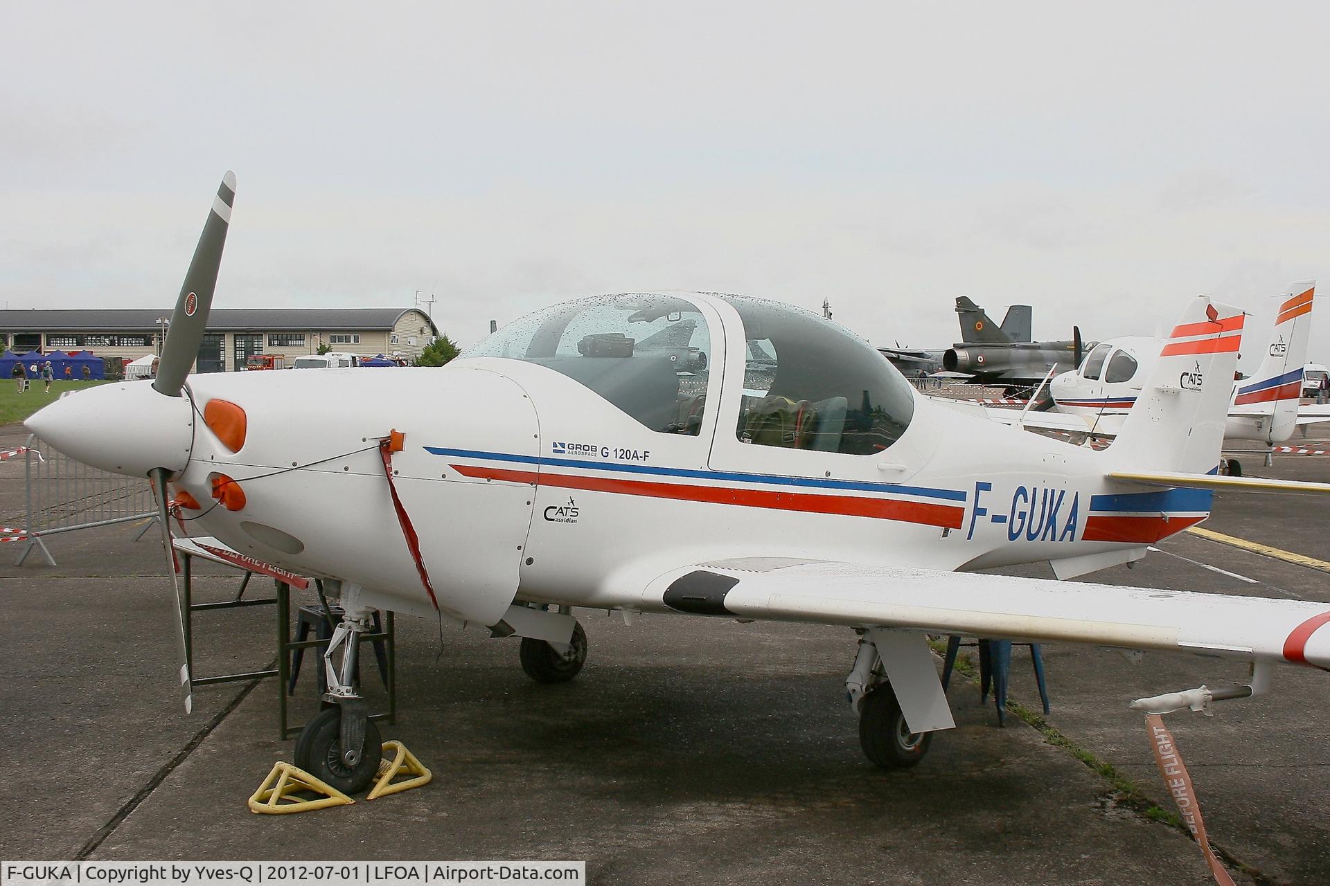 F-GUKA, Grob G-120AF C/N 85035, Grob G-120AF, Cassidian Aviation Training Services SAS, Static display, Avord Air Base (LFOA) Open day 2012