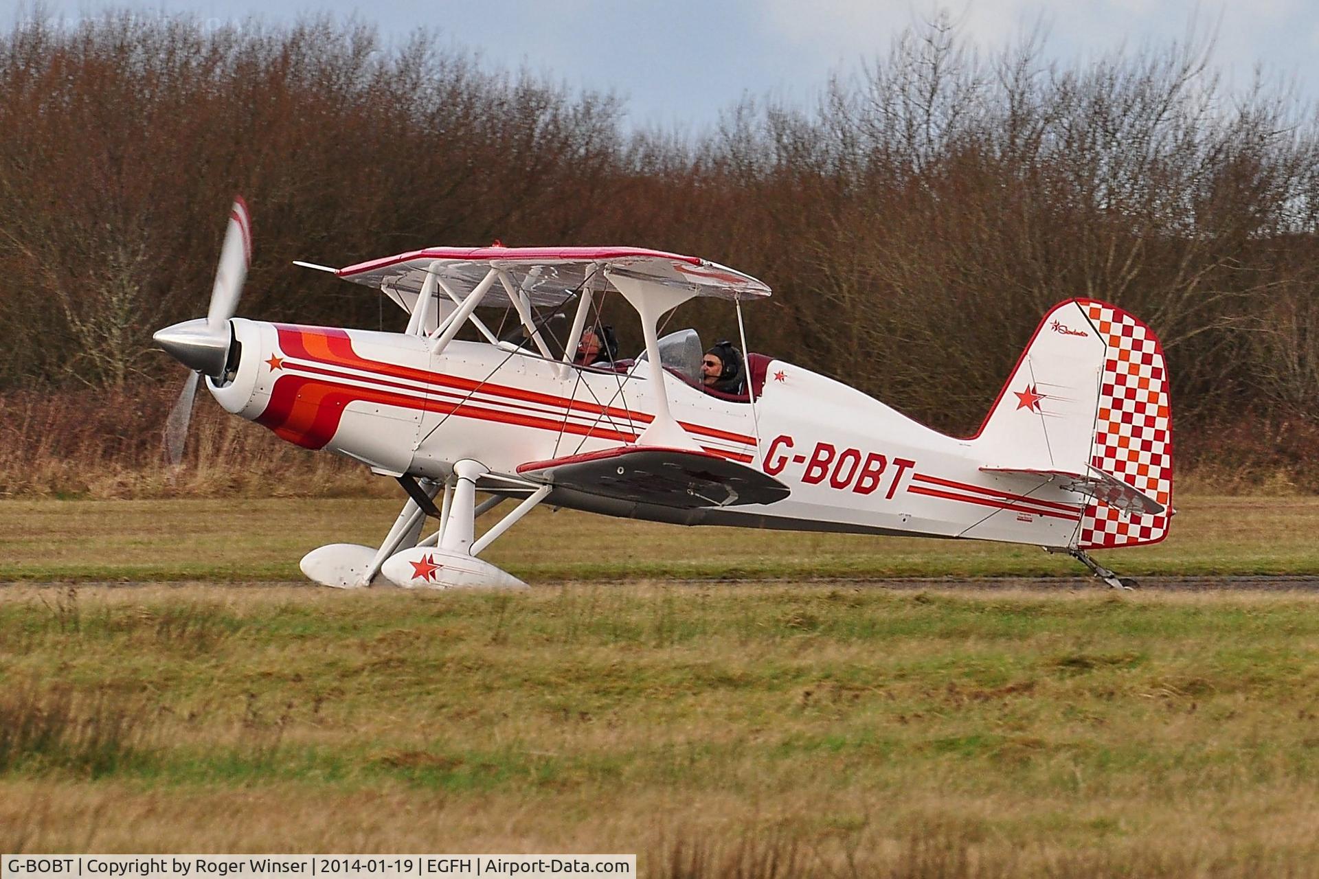 G-BOBT, 1983 Stolp SA-300 Starduster Too C/N CJ-01, Visiting Stolp SA-300 Starduster Too biplane. Previously registered N690CM.