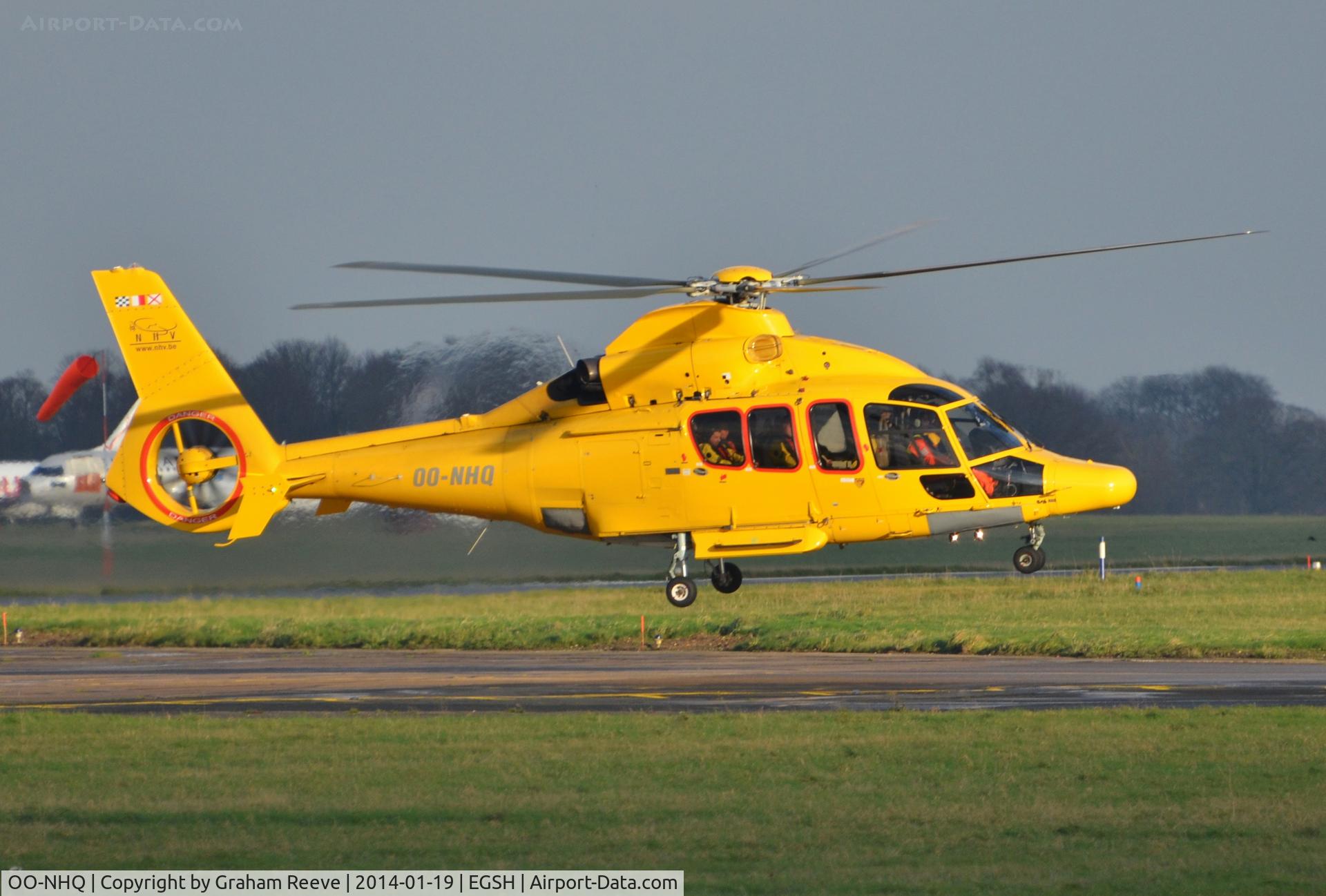 OO-NHQ, 2007 Eurocopter EC-155B-1 C/N 6778, About to touch down.