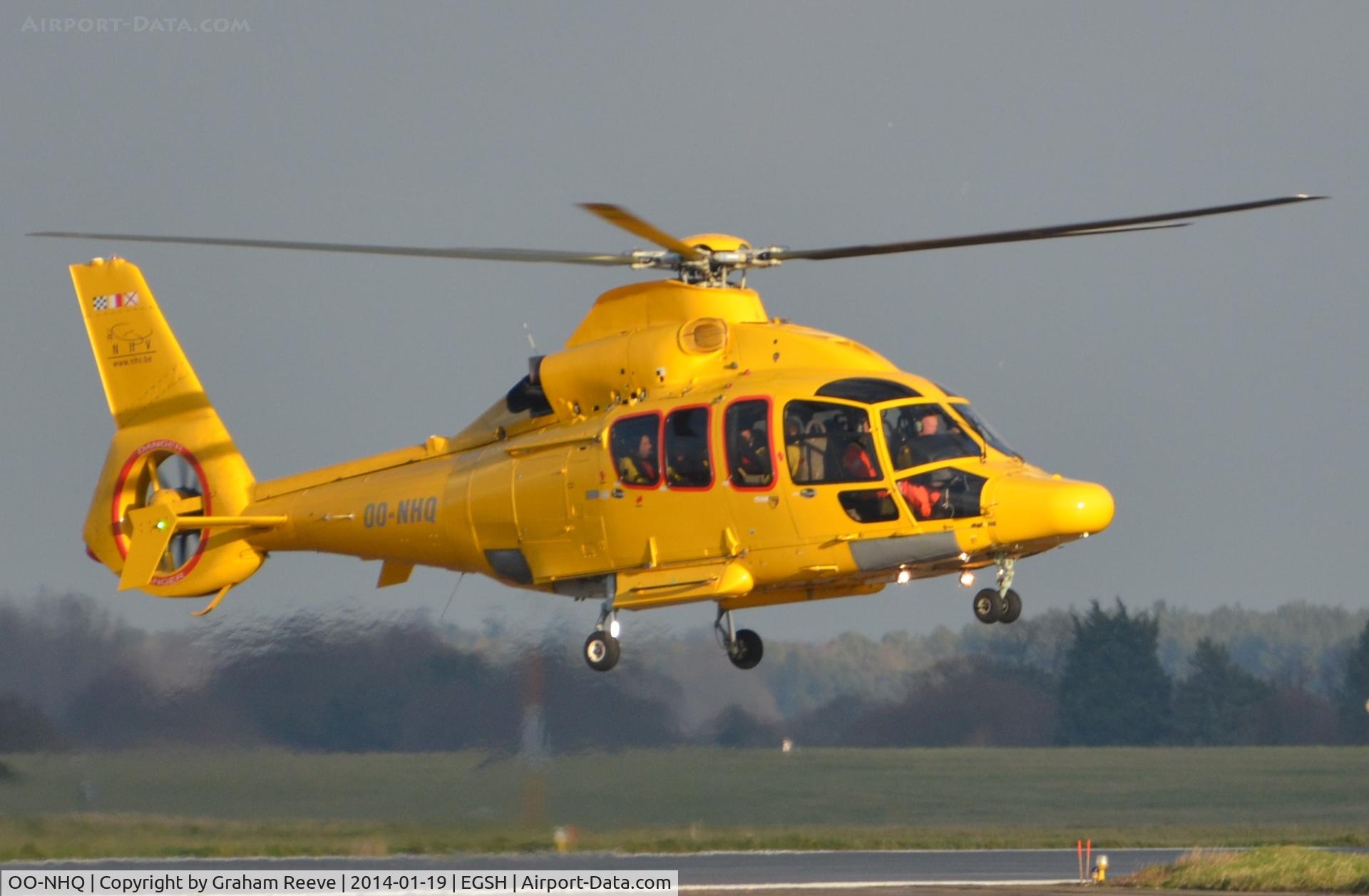 OO-NHQ, 2007 Eurocopter EC-155B-1 C/N 6778, About to land.